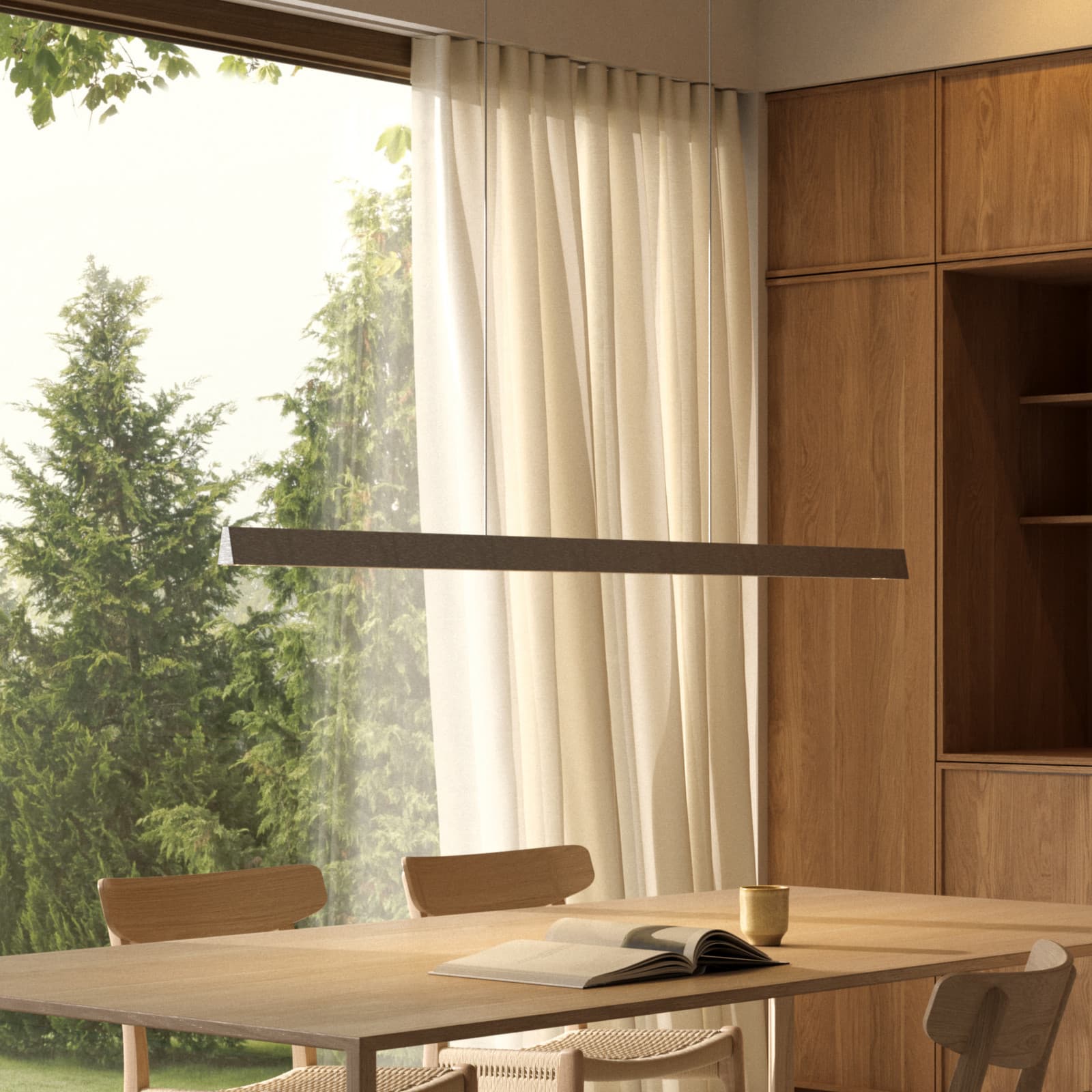 Edge Linear S1500 LED-hengelampe titangrå CCT - Light-Point - Arbeidsrom / kontor - Design - Aluminium - Med flere lyskilder