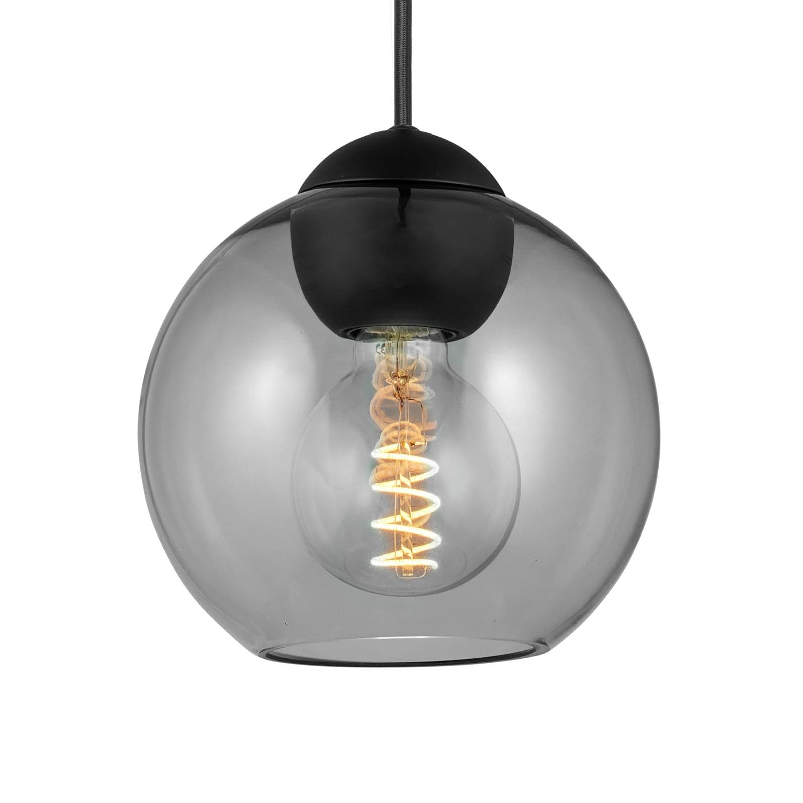 BUBBLES hengelampe, røykgrå, Ø 18 cm, glass, E27 – Halo Design - Stue - Med en lyskilde