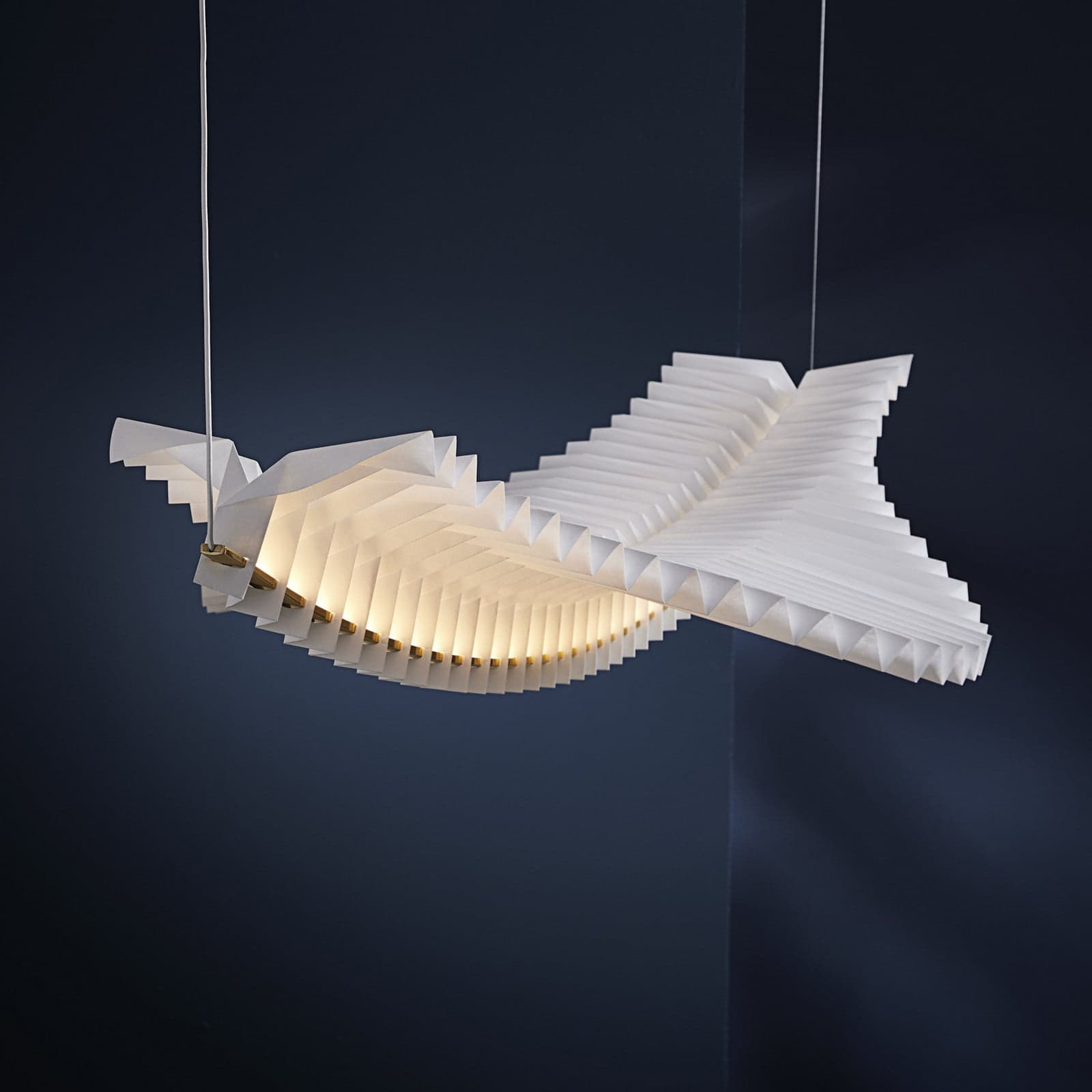 Sora Pendel Solid Brass/White - Frandsen - Stue - Design - Papir / kartong - Med en lyskilde