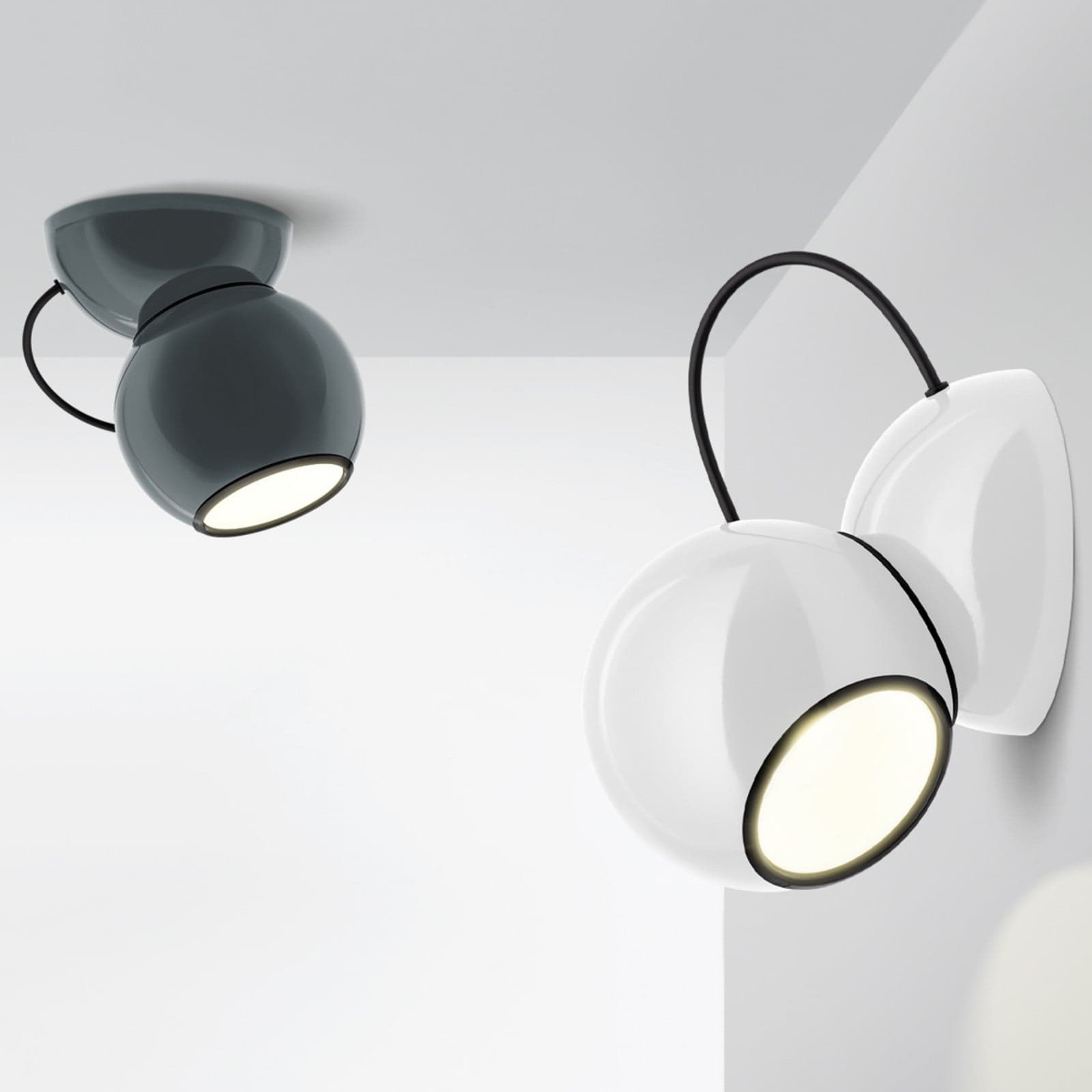 Gravitino LED-vegglampe, hvit, dreiebar - Stilnovo - Stue - Design - Metall - Med en lyskilde