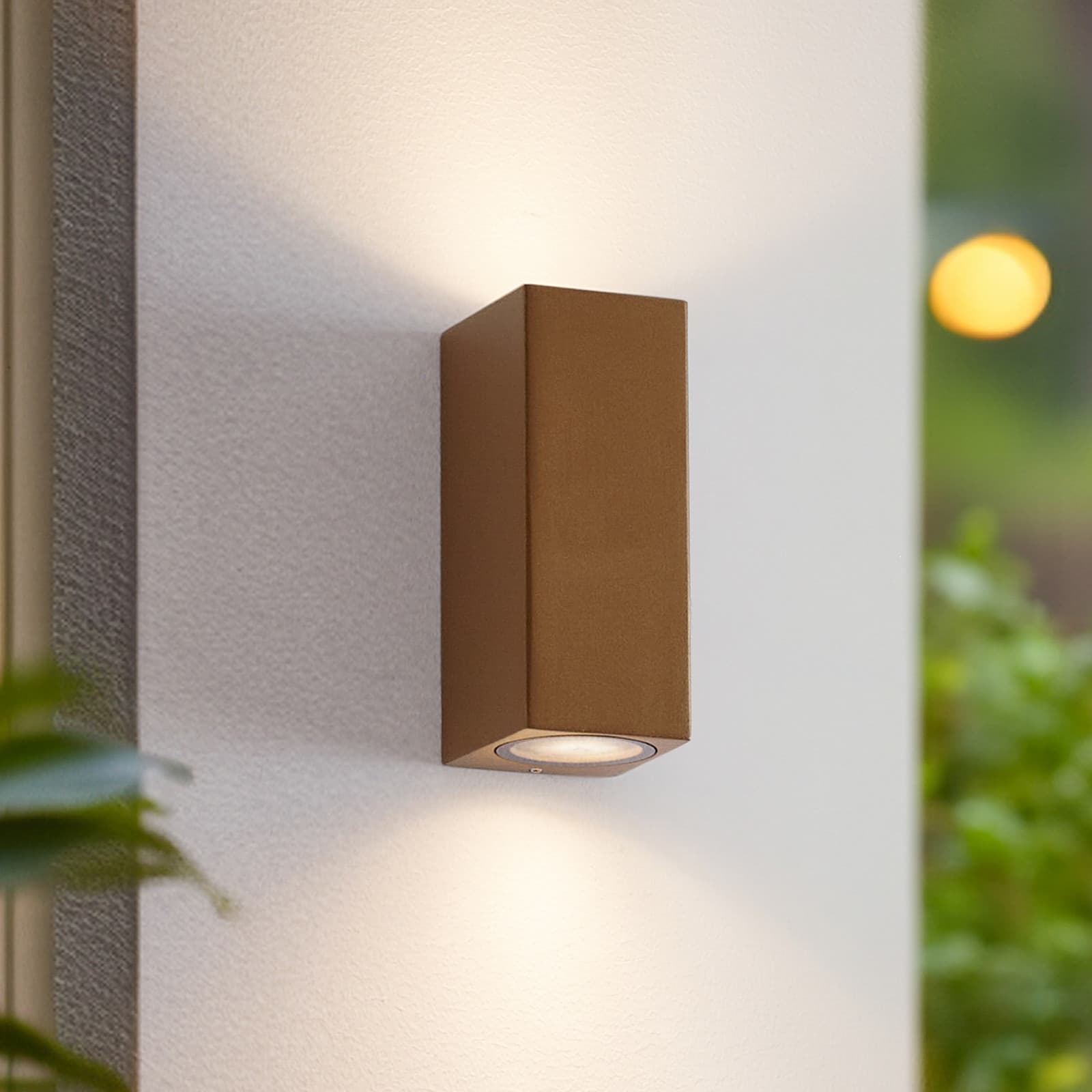 Xava Utendørs Vegglampe Up/Down Brun - Lucande - Balkong - Moderne - Aluminium - Kantet