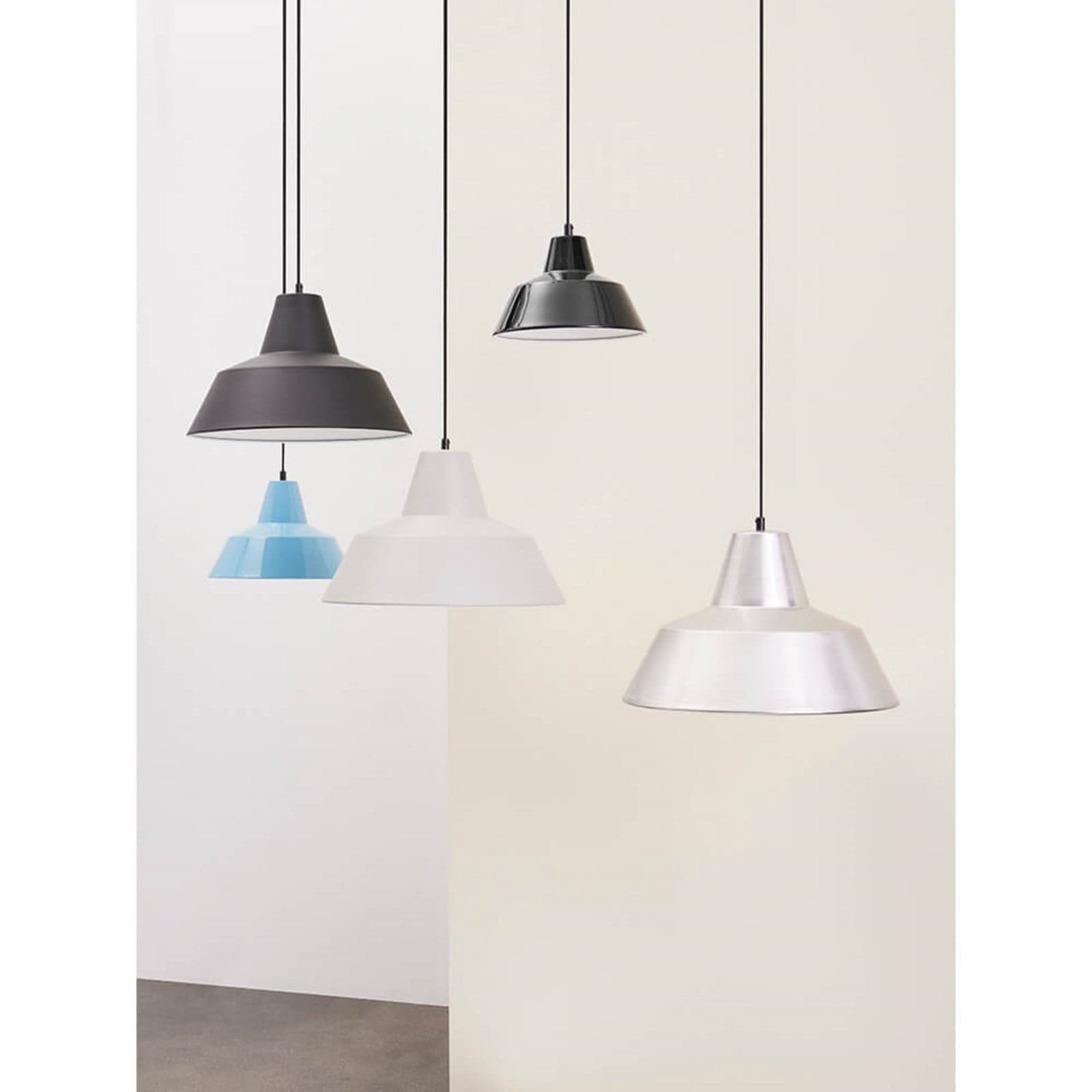 Workshop W2 pendellampe, grønn, aluminium, E27 – Made By Hand - Spisestue - Design - Med en lyskilde