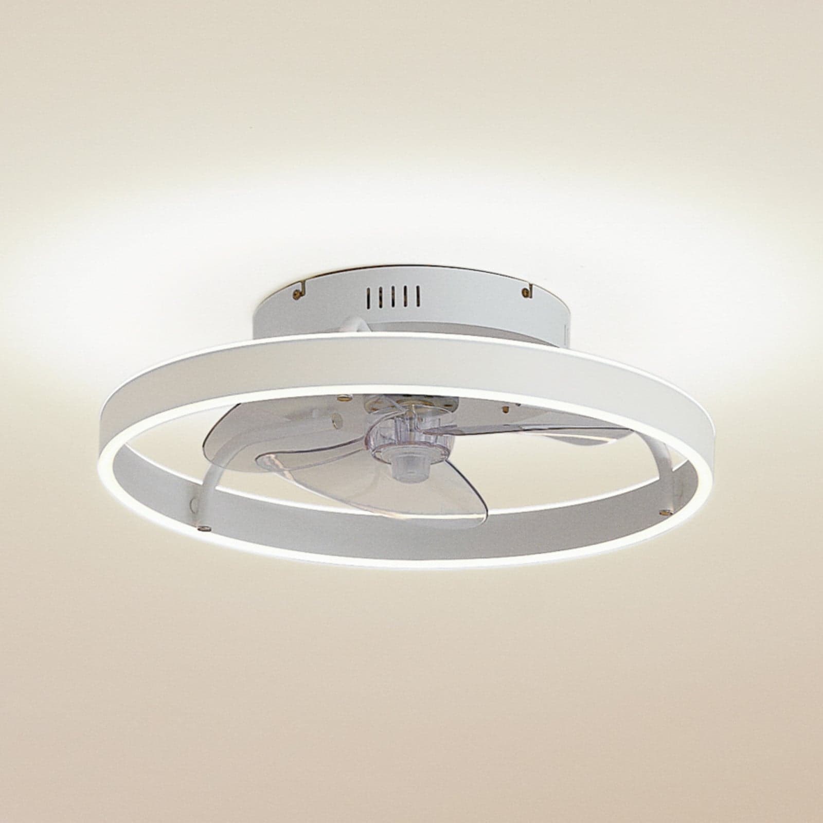 Momitu LED-takvifte, hvit, aluminium, Ø 50 cm – Lindby - Stue - Moderne - Rund