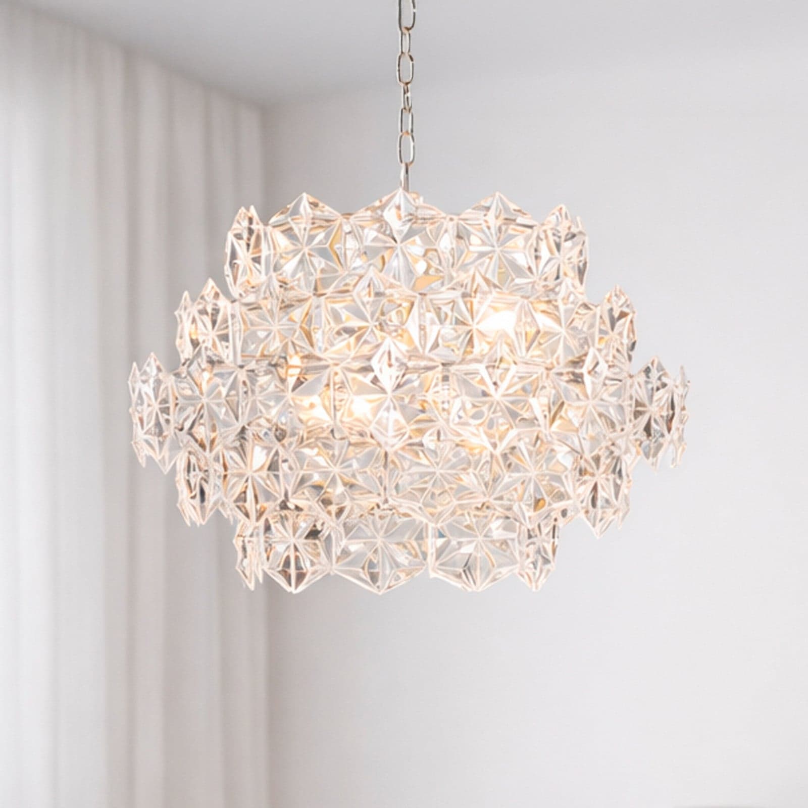 Monarque Mini hengelampe, krom/klar, akryl, E14 – By Rydéns - Spisestue - Plast - Med en lyskilde