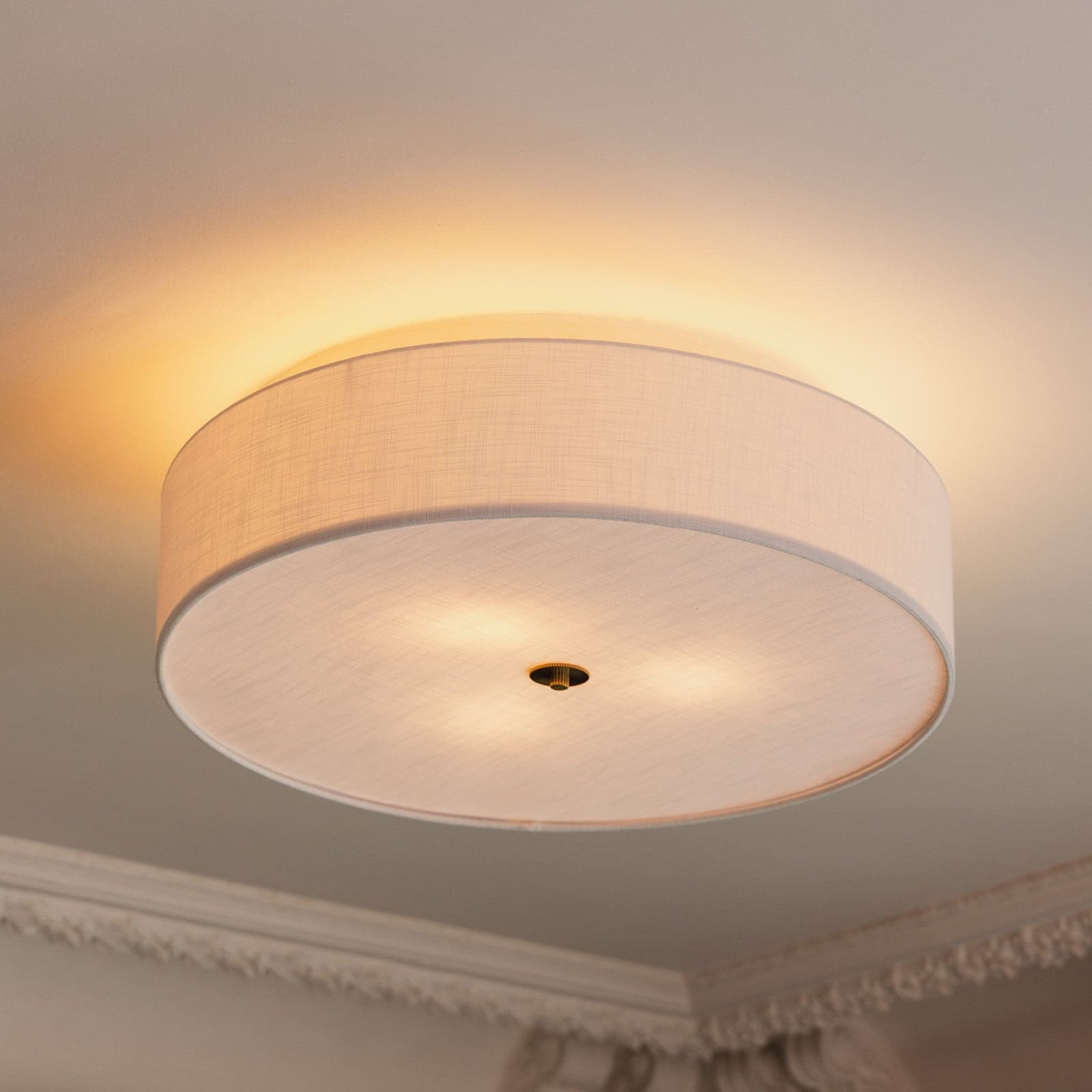 Noah 65 taklampe, hvit – Globen Lighting - Stue - Skandinavisk - Stoff / Tekstil - Med skjerm