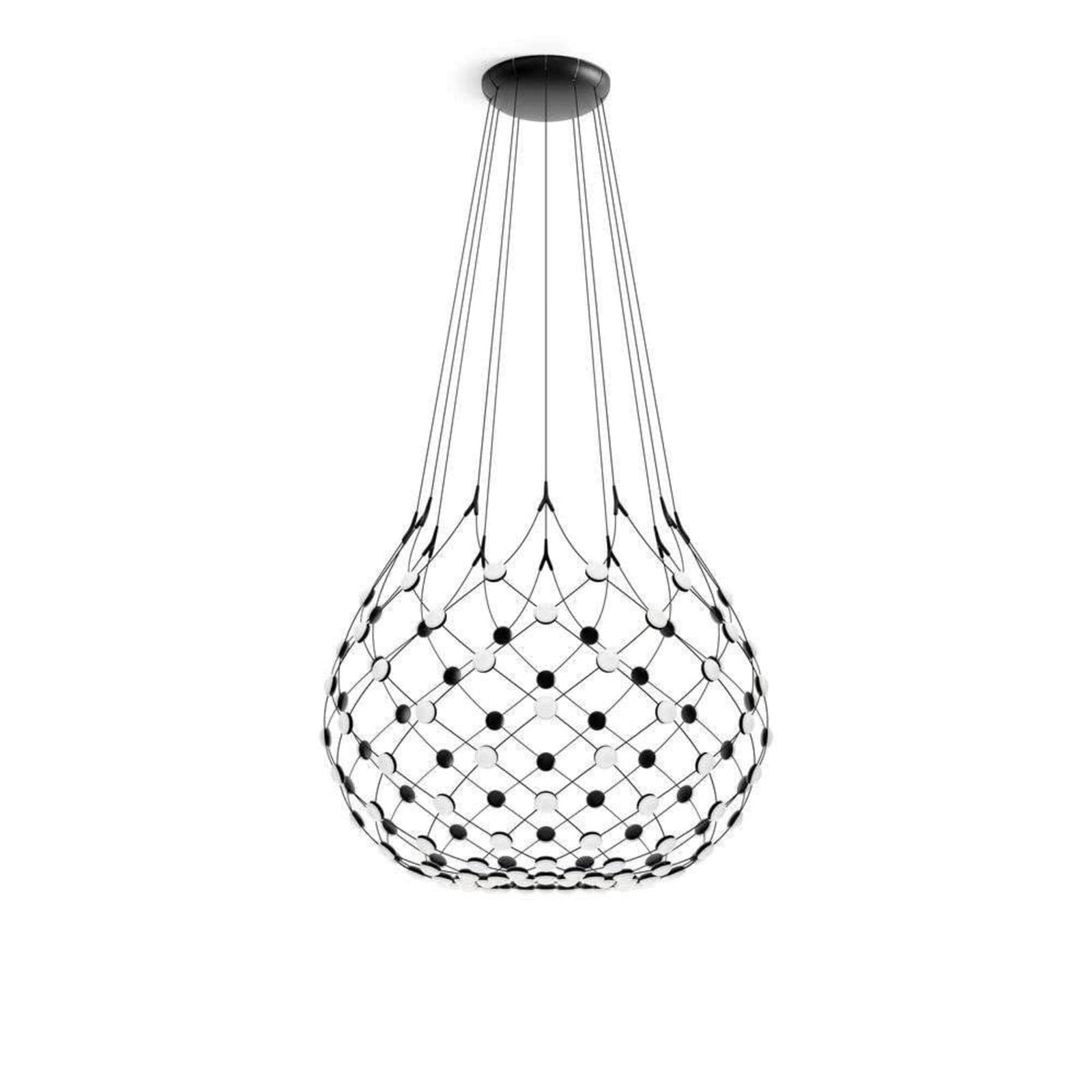 Mesh LED-hengelampe, Ø 100 cm, svart, smart - Luceplan - Metall