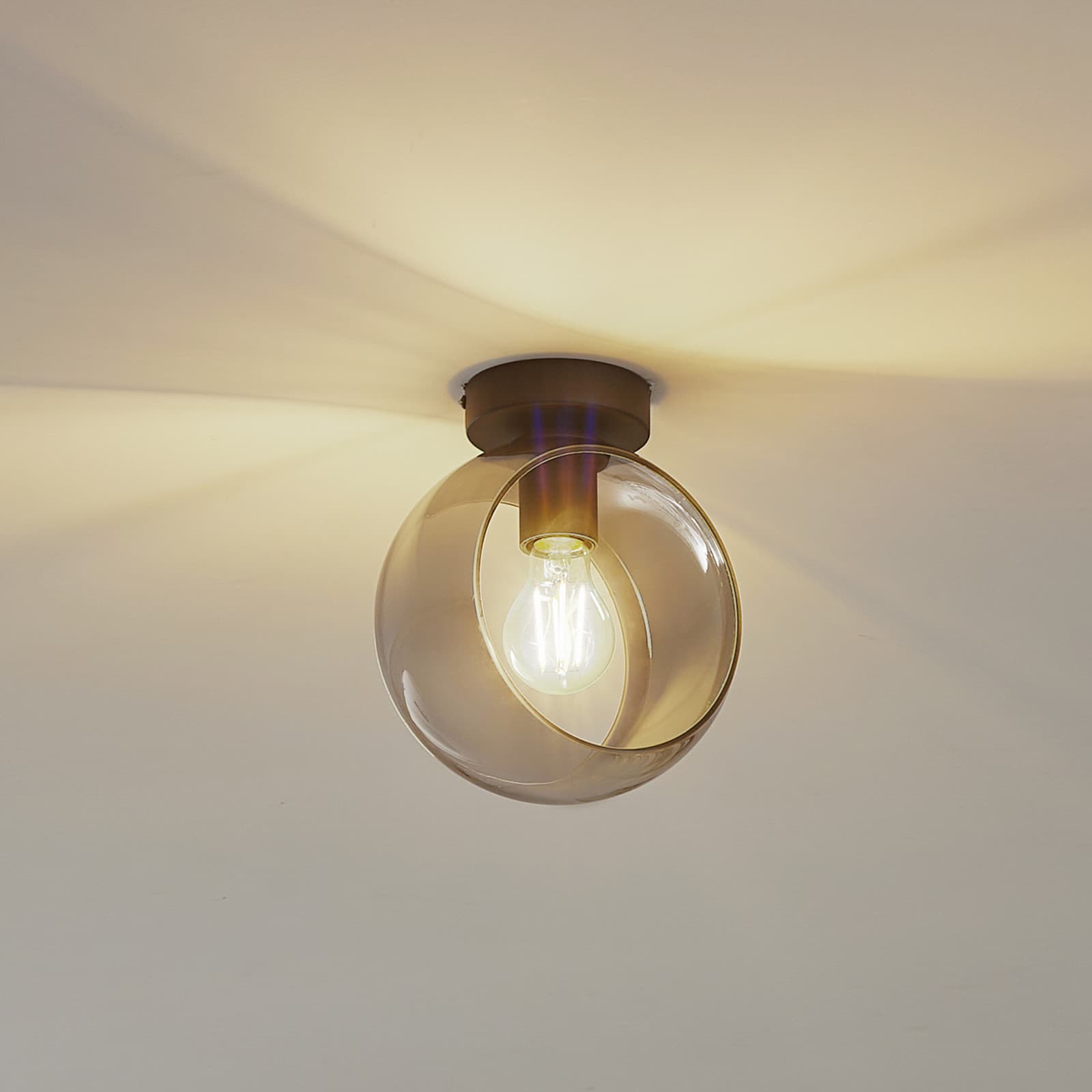 Roton Taklampe Ø20 Grå/Svart - Lindby - Stue - Moderne - Glass - Med en lyskilde