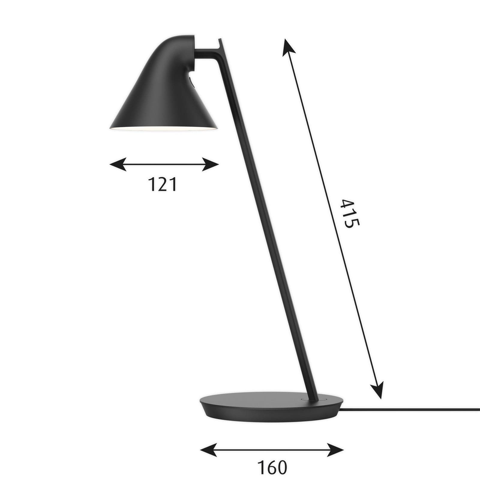 NJP Mini Bordlampe Black - Louis Poulsen - Stue - Design - Metall - Med skjerm