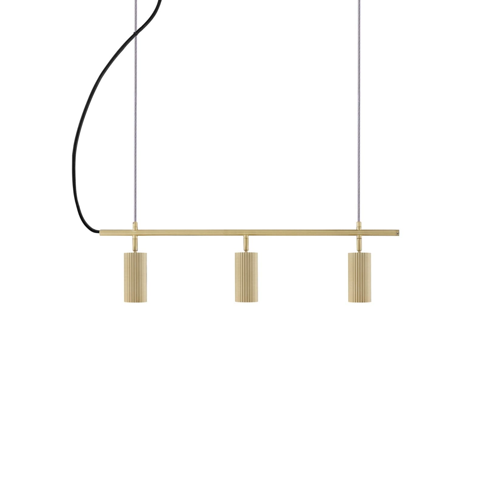 Hubble 3 pendellampe i messing, lengde 75 cm – Globen Lighting - Spisestue - Skandinavisk - Aluminium - Med flere lyskilder
