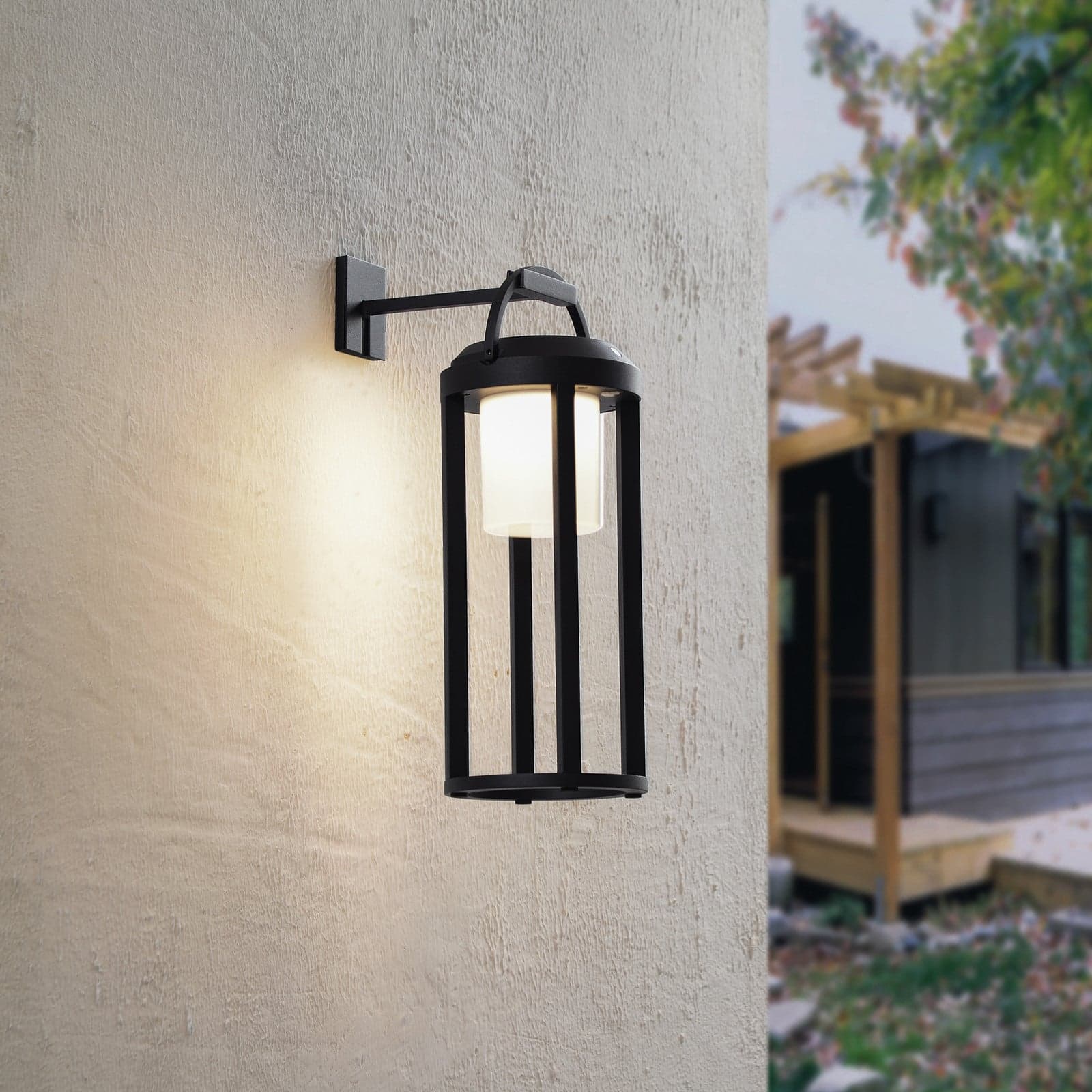 Tilena Round Solcellelampe Svart - Lucande - Balkong - Moderne - Aluminium - Lykt