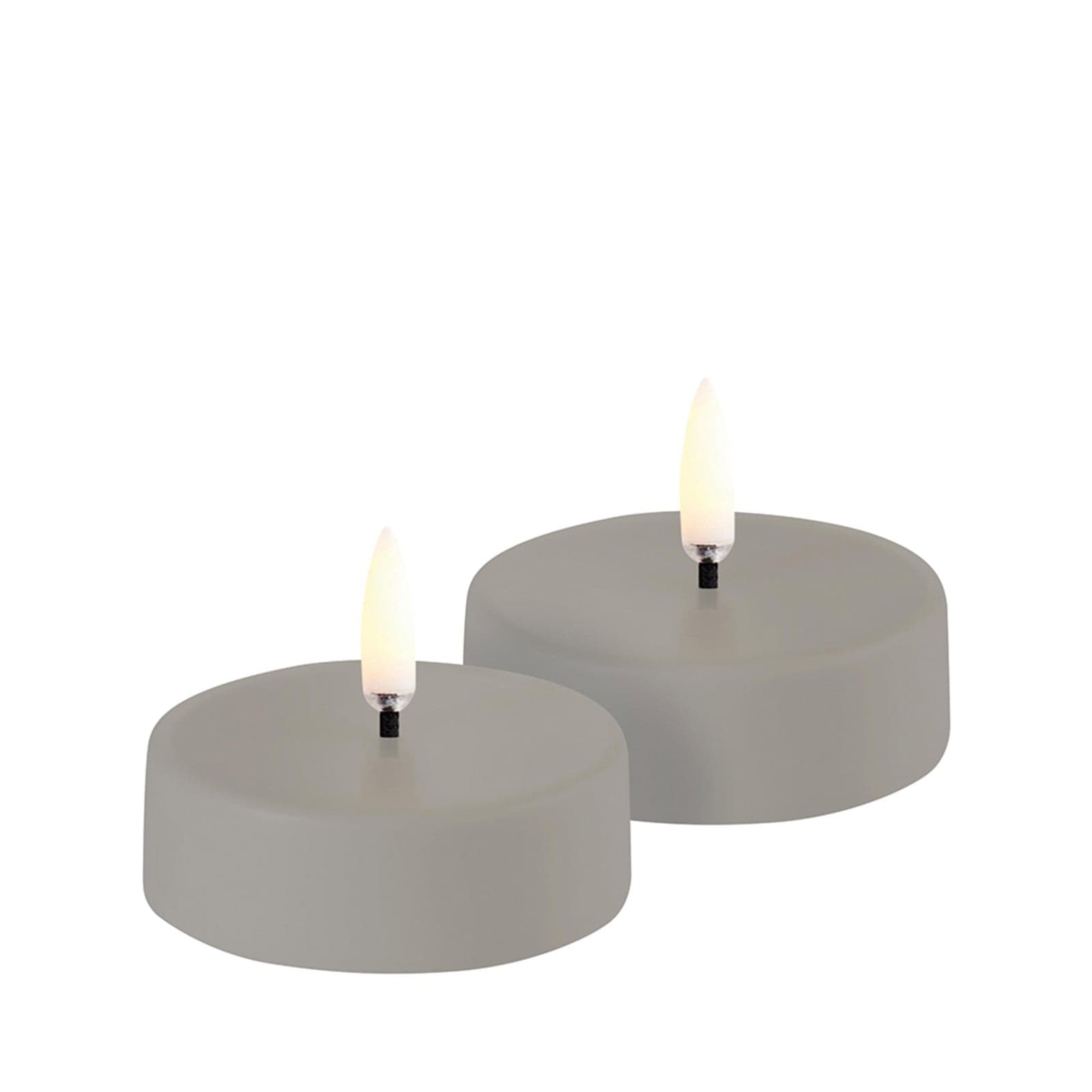 Oppladbart LED-telys, 2-pakning, 6 cm, beige – Uyuni Lighting - Stue - Plast