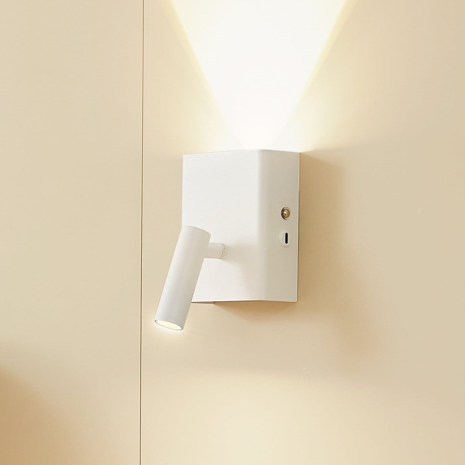 Agit LED Portable Vegglampe Dim. Hvit - Lindby - Spisestue - Moderne - Metall - Med flere lyskilder