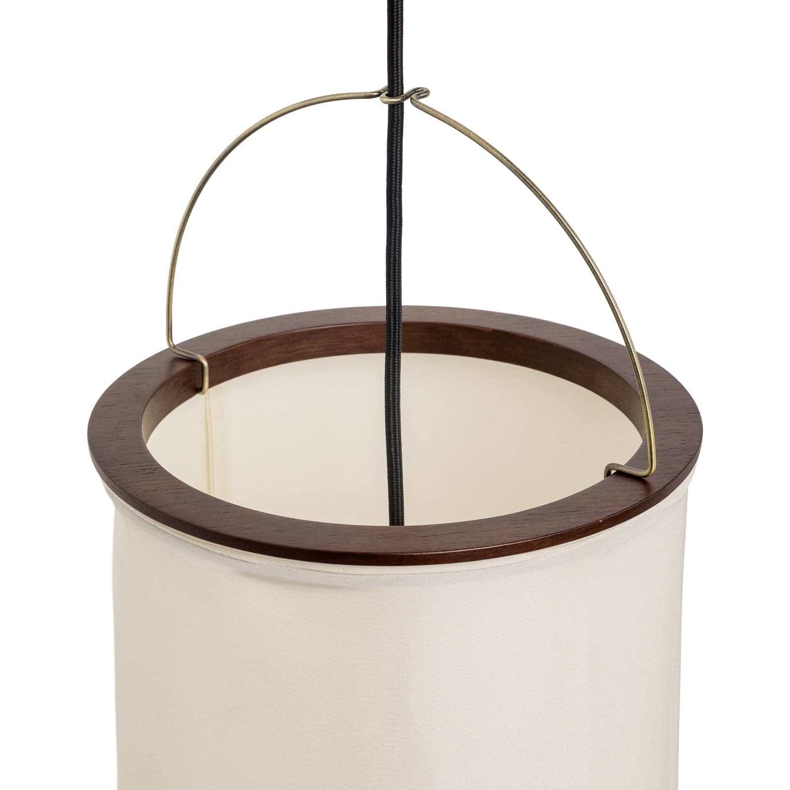 Gulvlampe Silk Lantern, hvit/svart, silke, E27 – Gubi - Stue - Design - Stoff / Tekstil - Med en lyskilde