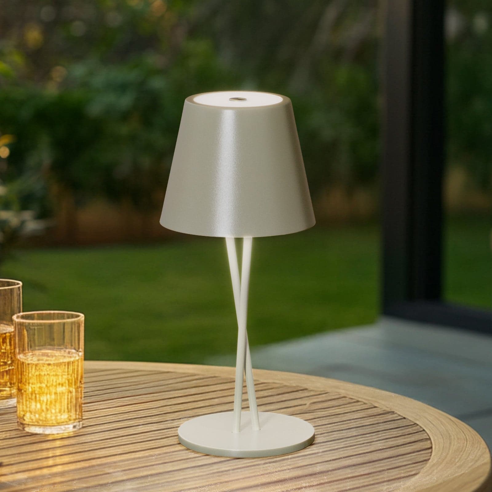 Janea Cross Portable Bordlampe Dim. IP54 Grønn - Lindby - Terrasse - Moderne - Metall - Med en lyskilde