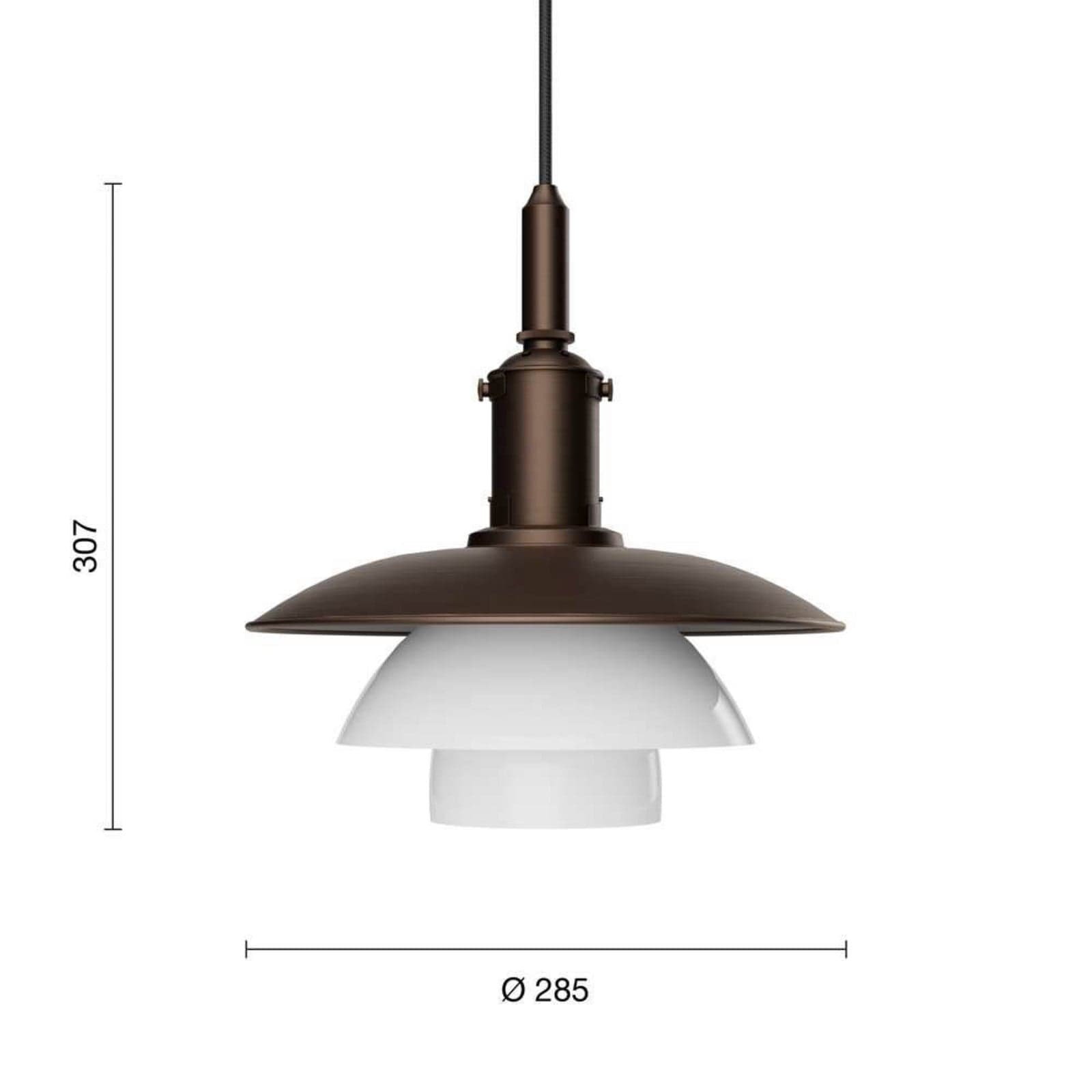 PH 3/3 Pendel Aged Brass/Opal Glass - Louis Poulsen - Stue