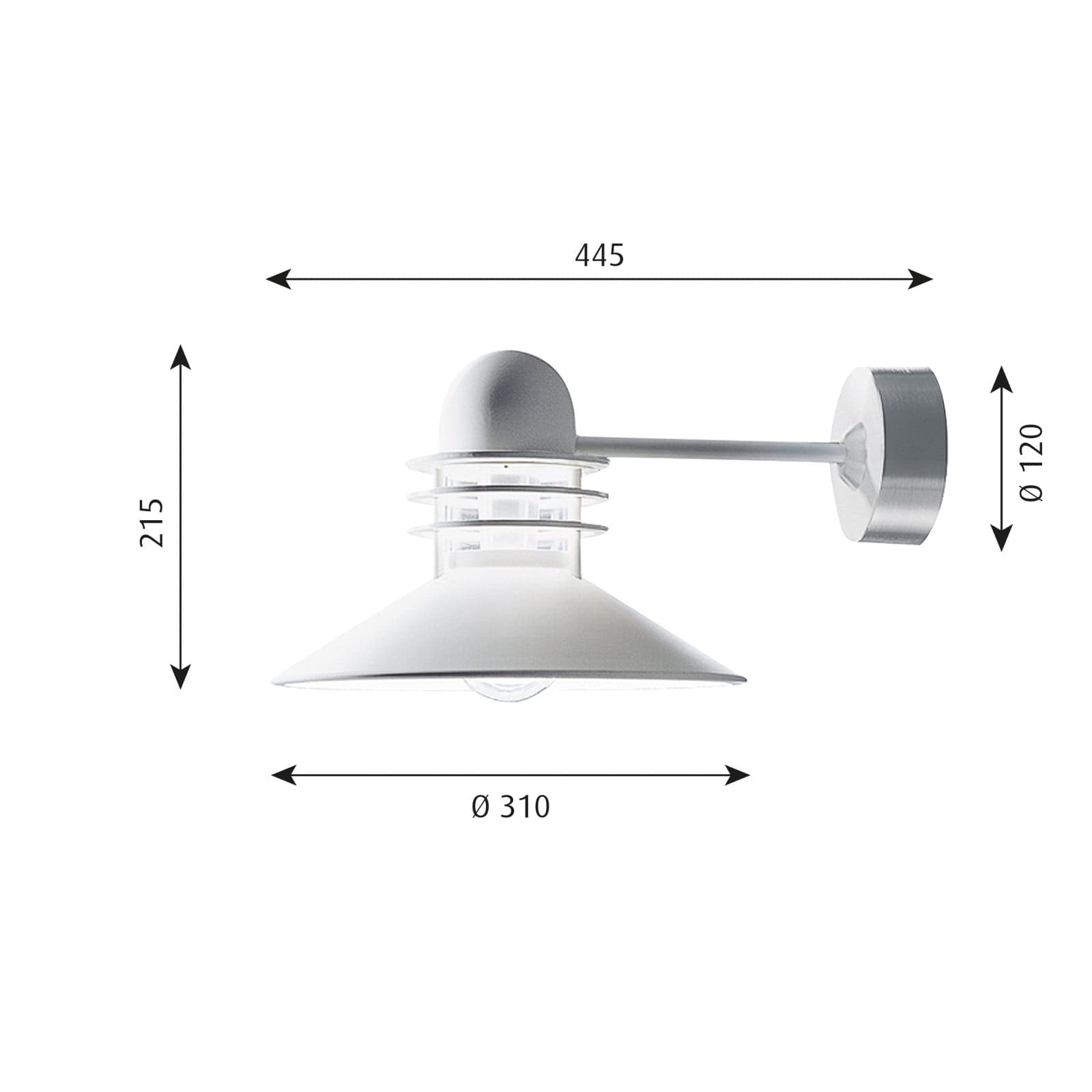 Nyhavn Vegglampe Hvit - Louis Poulsen - Design - Metall - Med en lyskilde
