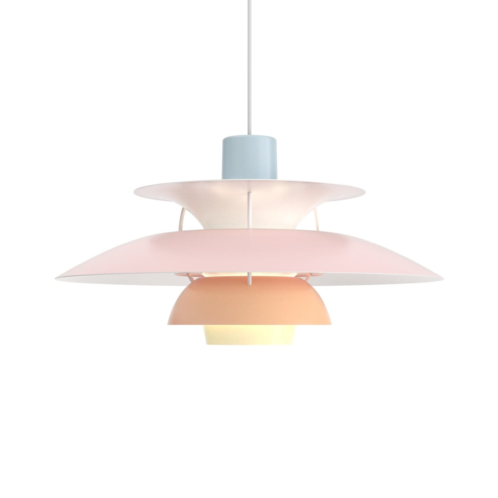 PH 5 500 pendellampe Pastels Blue/Rose/Peach – Louis Poulsen - Stue - Design - Metall - Med en lyskilde