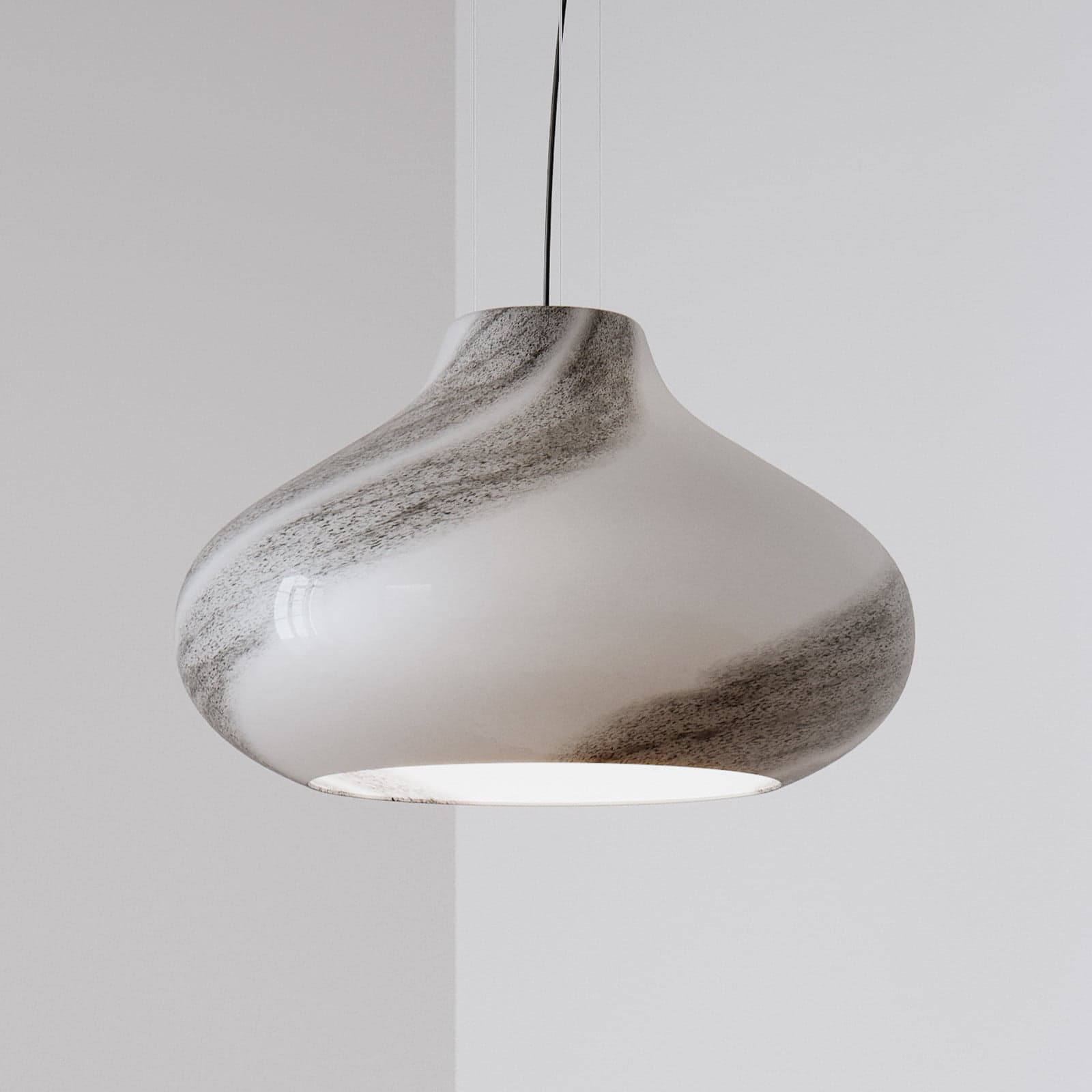 Mira Pendel Ø45 Black - By Rydéns - Stue - Glass - Med en lyskilde
