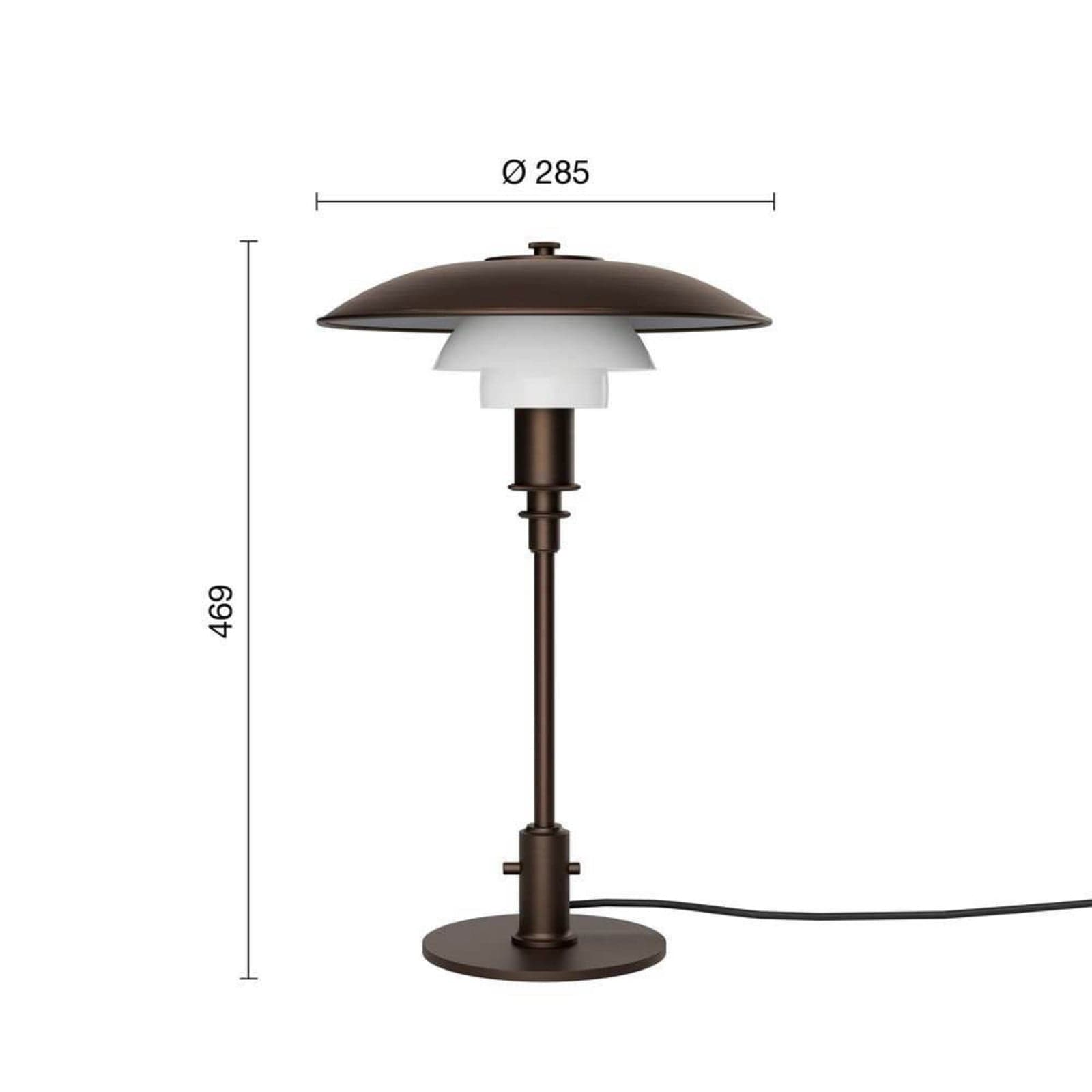 PH 3/2 Bordlampe Aged Brass/Opal Glass - Louis Poulsen - Stue