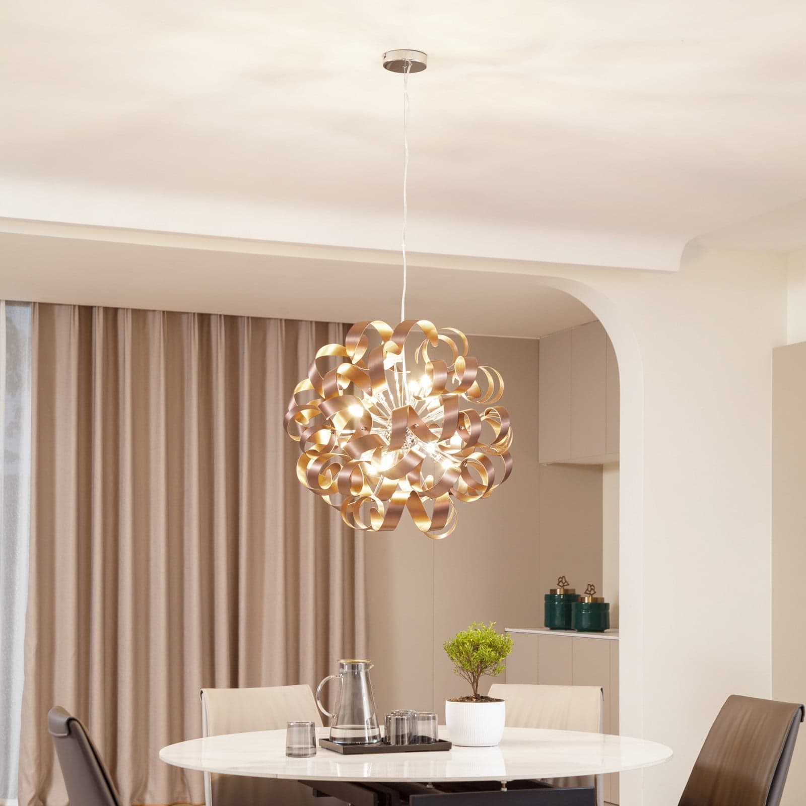 Kaelor Pendel Ø60 Copper - Lucande - Stue - Moderne - Aluminium - Med flere lyskilder