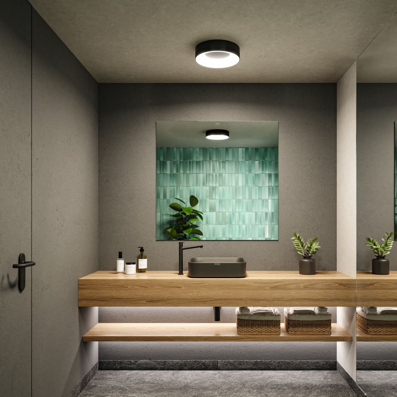 Casca LED taklampe IP44 Hvit/Matt Svart - Paulmann - Bad - Moderne - Metall - Plafond
