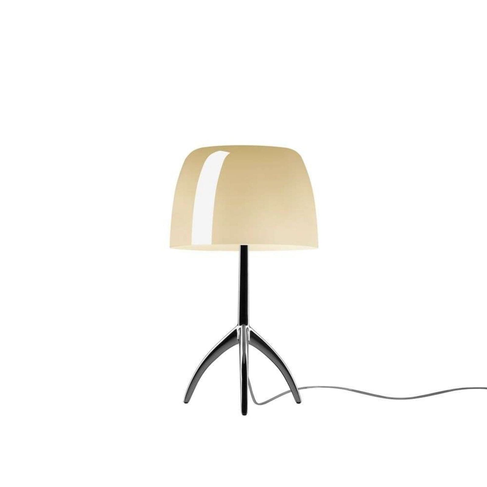 Lumiere Piccola bordlampe, krom/beige, 35 cm - Foscarini - Stue - Aluminium