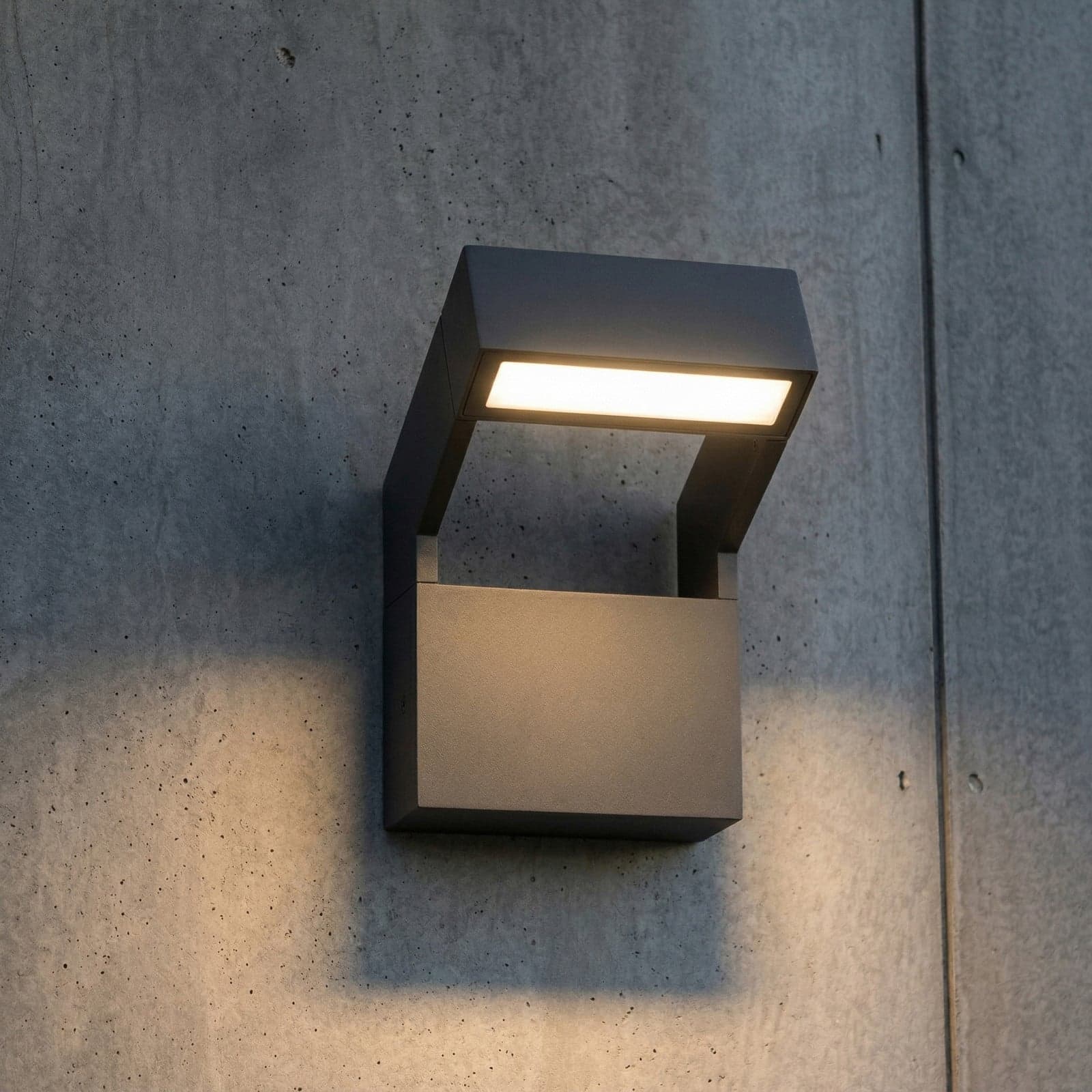 Kovato utendørs LED-vegglampe, mørkegrå, IP65 – Arcchio - Moderne - Metall - Kantet