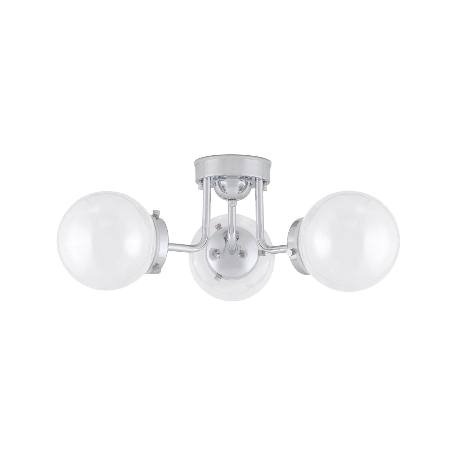 Alley taklampe til bad, Ø 50 cm, krom/hvit – Globen Lighting - Skandinavisk - Metall - Med flere lyskilder