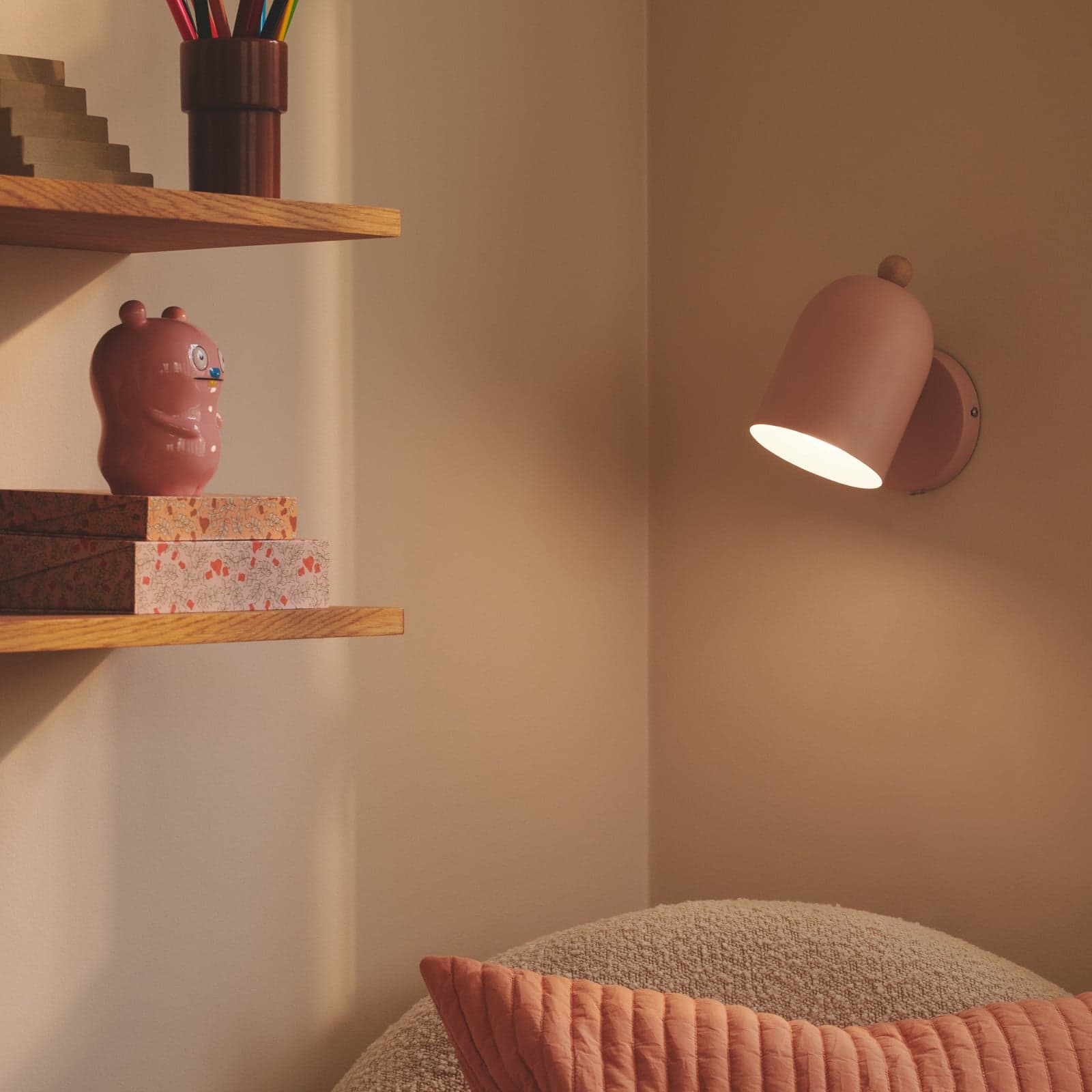 Gaston Vegglampe Dusty Pink - Nordlux - Stue - Skandinavisk - Metall - Med en lyskilde