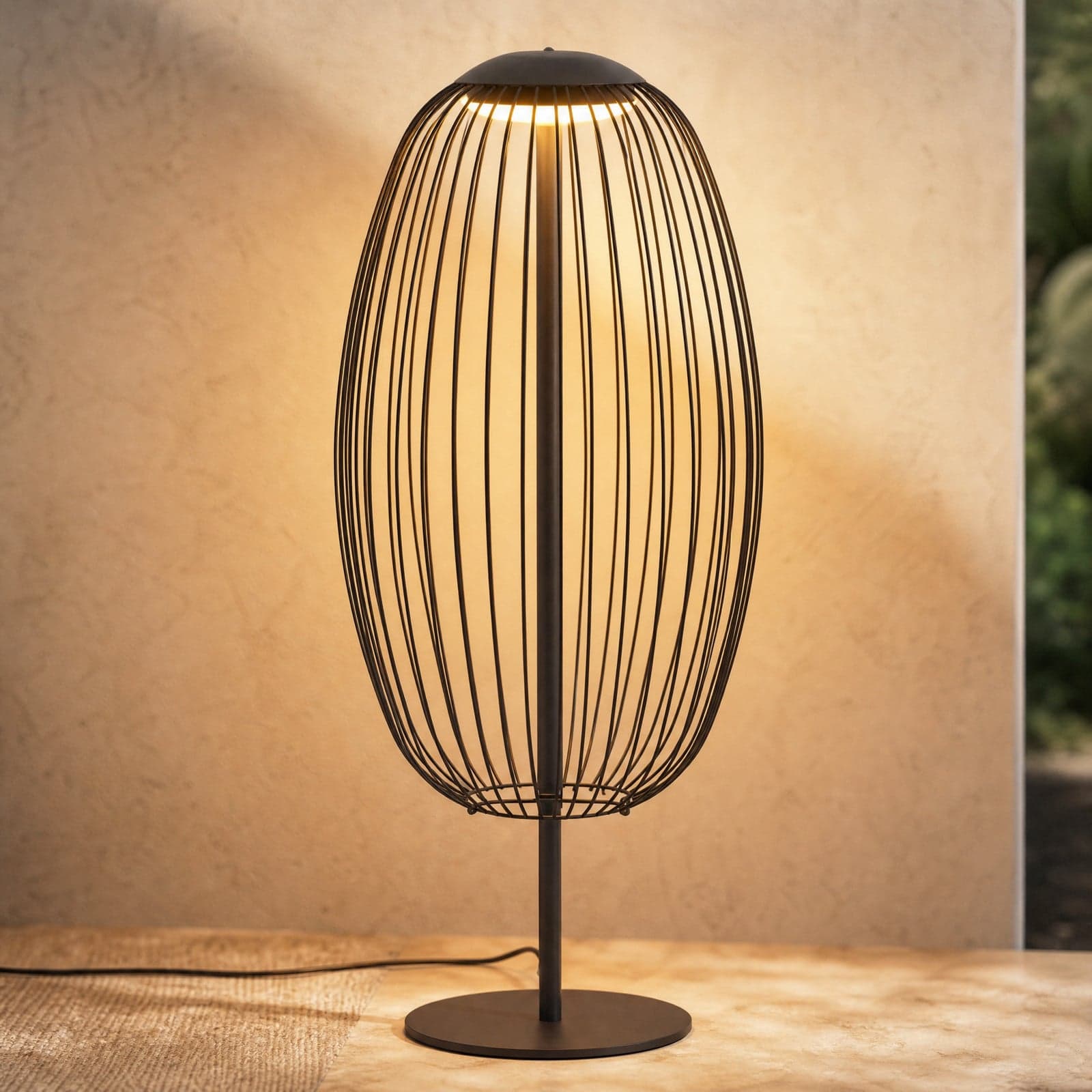 Richi utendørs LED-gulvlampe, høyde 90 cm, svart, IP44, metall – Lucande - Moderne - Med en lyskilde
