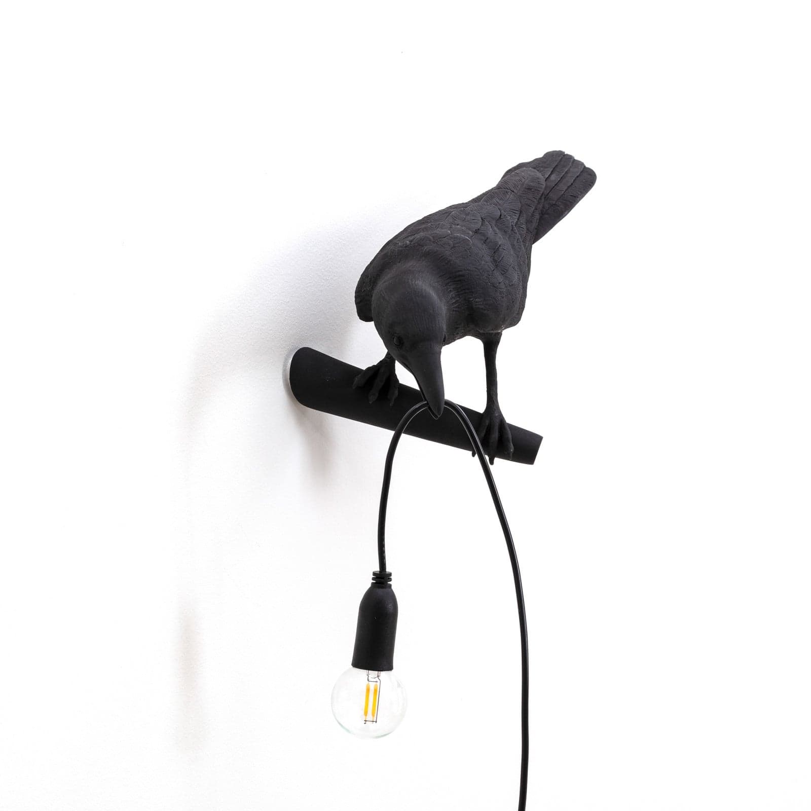 Bird Lamp Looking Left Vegglampe Svart - Seletti - Stue - Design - Plast