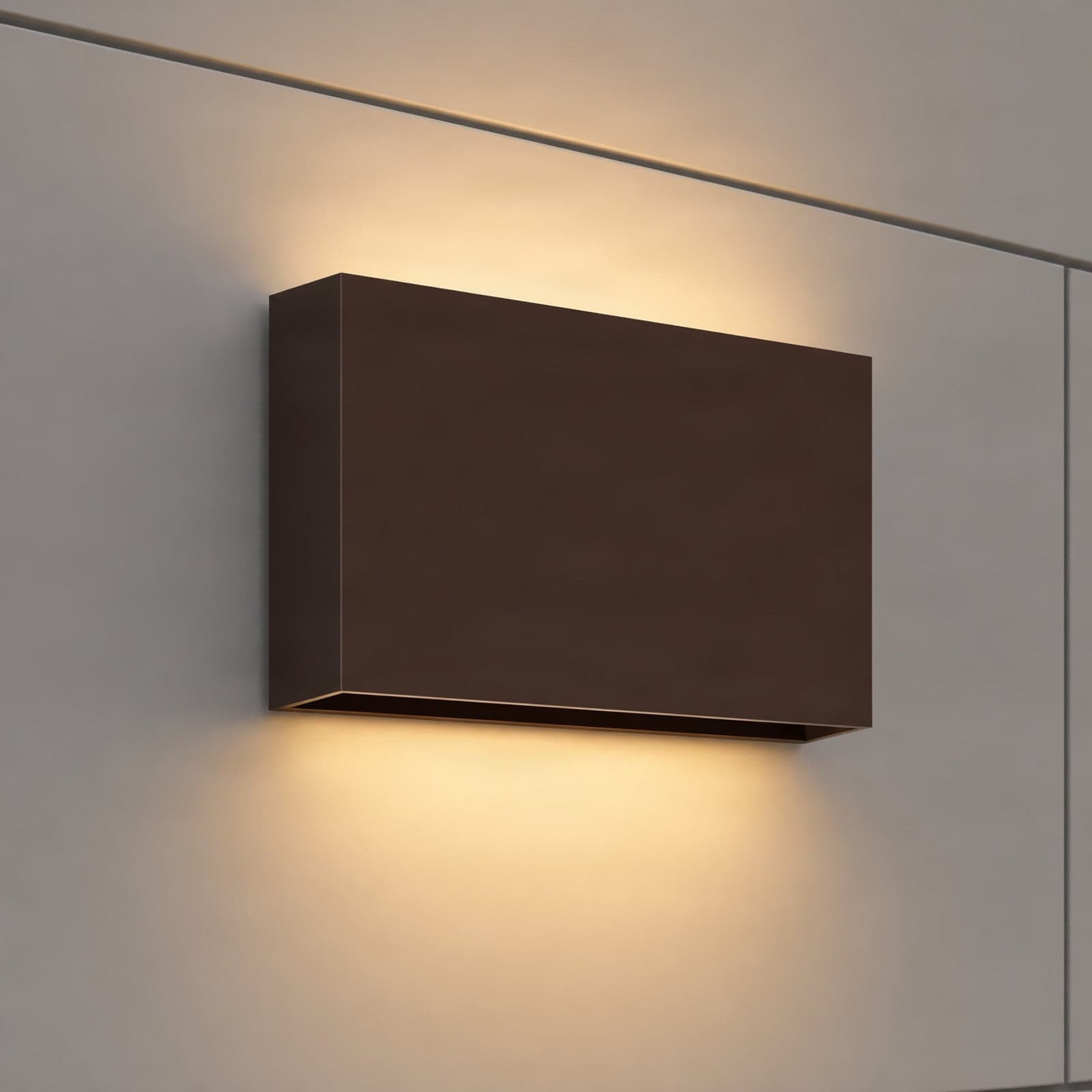 Jarte utendørs LED-vegglampe, 20 cm, brun, IP65 – Lucande Lindby - Moderne - Plast - Kantet
