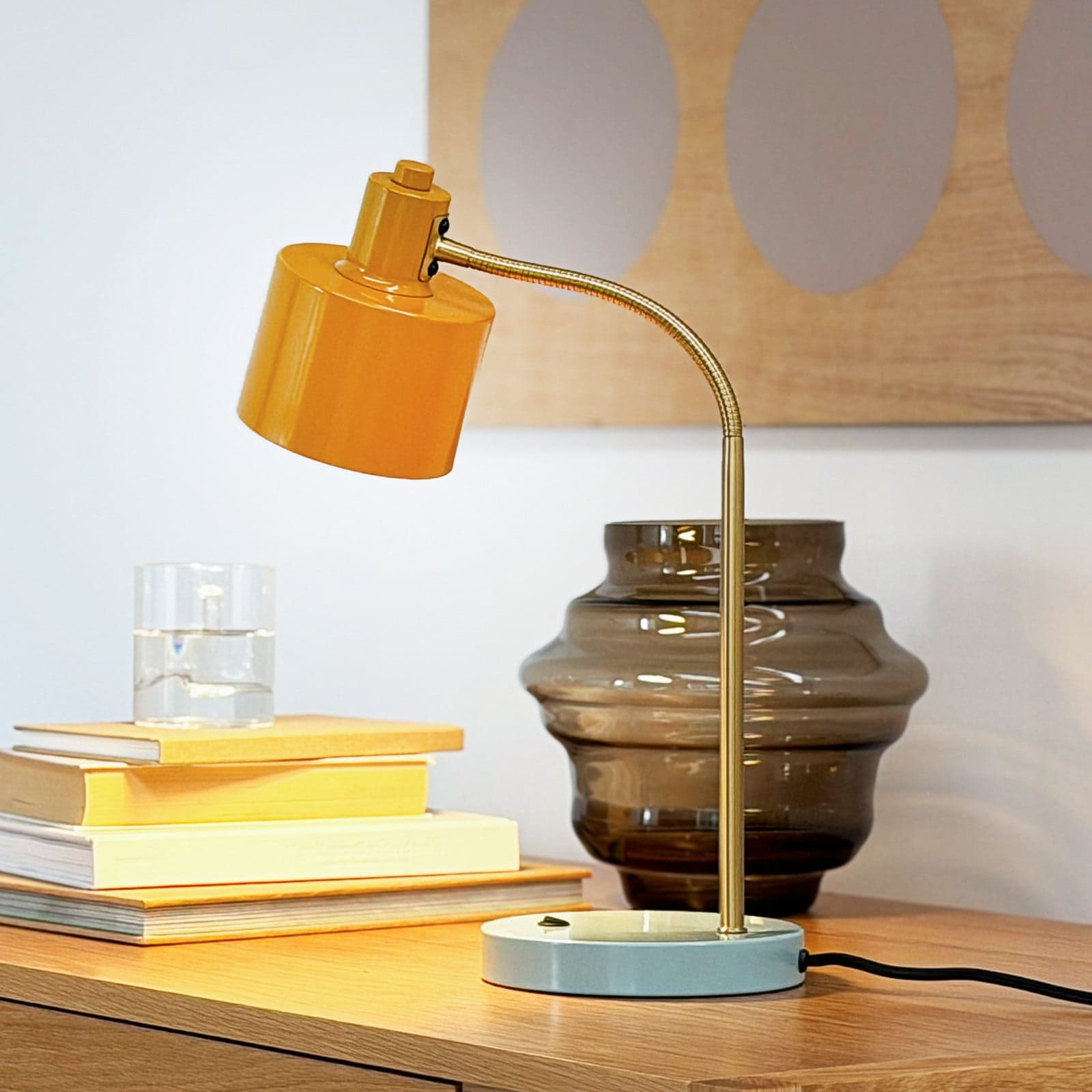 Ocean Flex bordlampe, karri/turkis, 45 cm - Dyberg Larsen - Stue - Skandinavisk - Metall - Rund