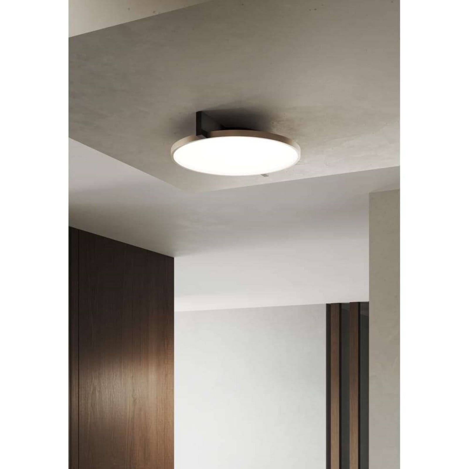 Inlay Round C2 taklampe, svart/gull - Light-Point - Soverom - Aluminium