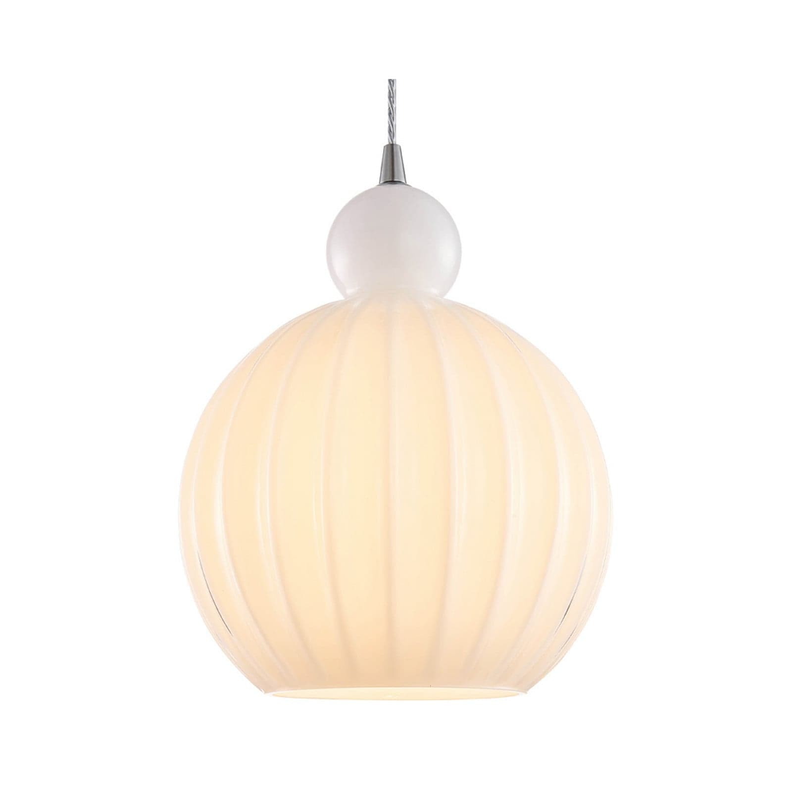 BALL BALL hengelampe, hvit, Ø 32 cm, glass, E27 – Halo Design - Stue - Med en lyskilde