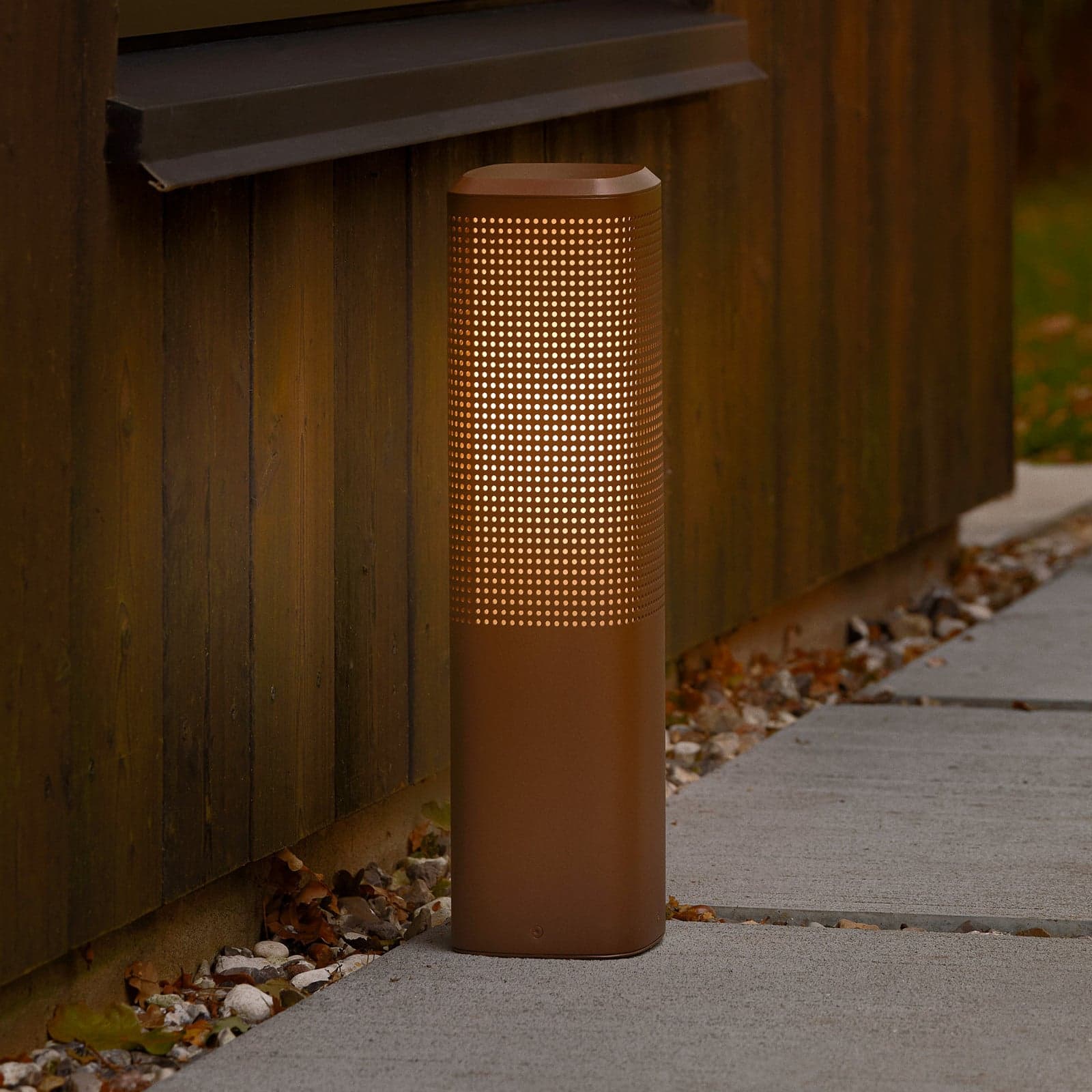 Sidara Seaside sokkellampe, brun, IP54, E27 – Nordlux - Moderne - Aluminium - Med en lyskilde