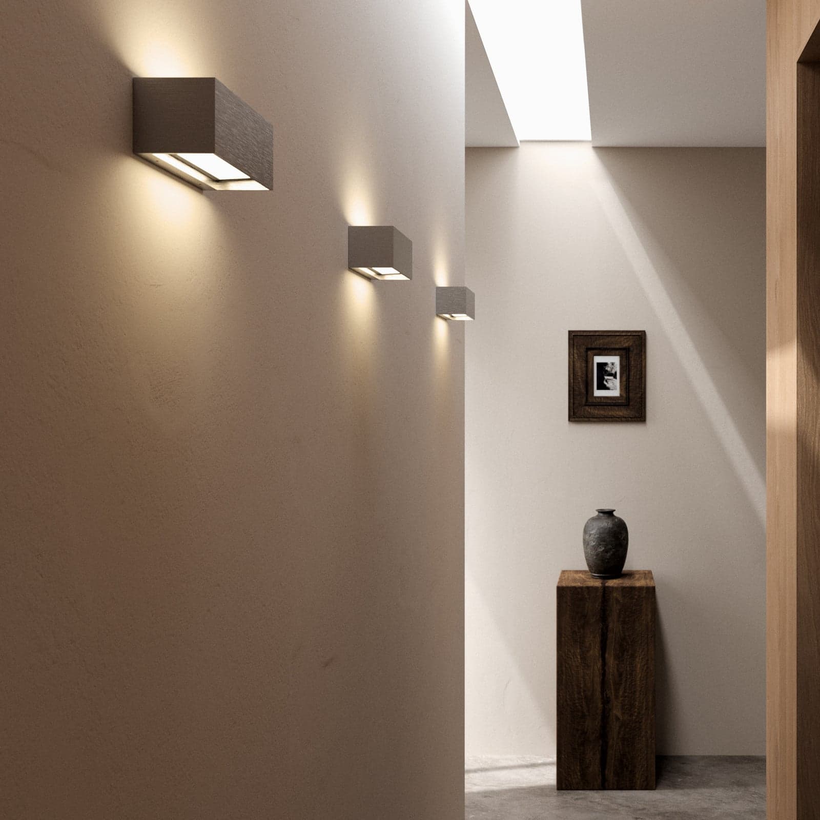 Linea W1 LED-vegglampe titangrå 15 cm, CCT, IP54 - Light-Point - Stue - Design - Aluminium - Med flere lyskilder
