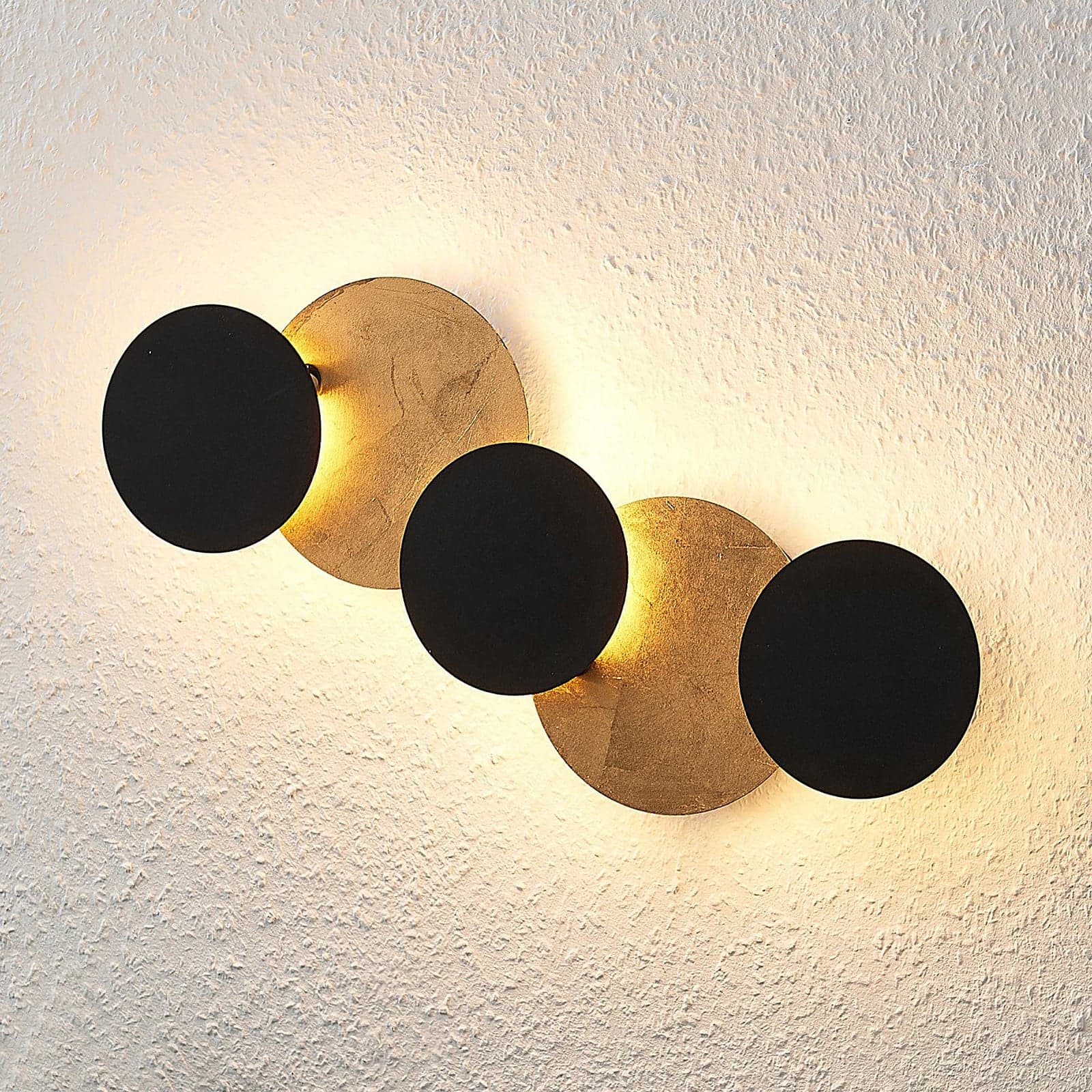 Grazyna 5 LED Vegglampe Black/Gold - Lindby - Stue - Moderne - Metall - Med flere lyskilder