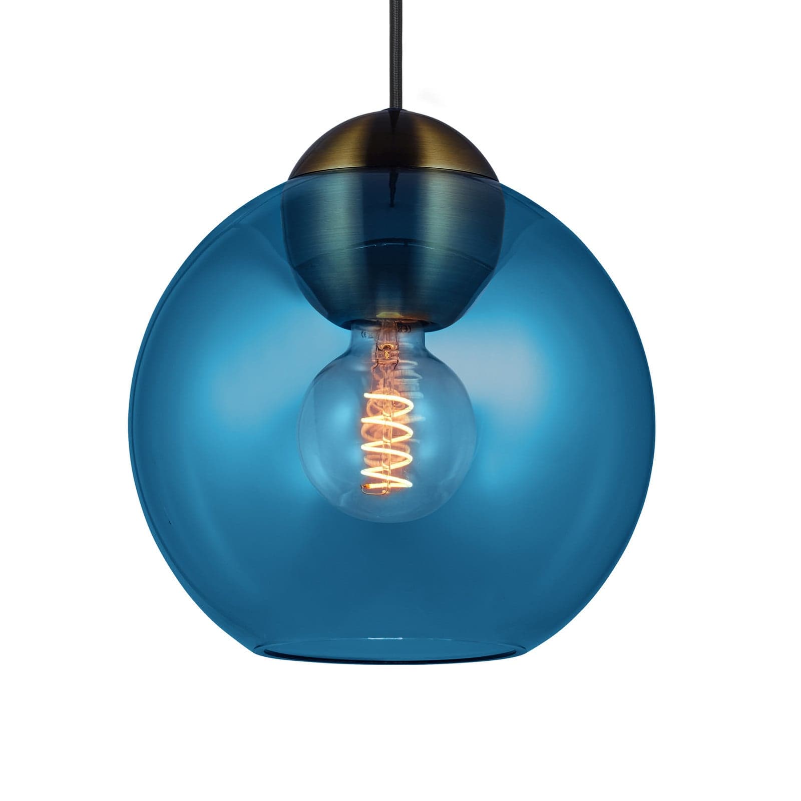 BUBBLES hengelampe, blå, Ø 24 cm, glass, E27 – Halo Design - Stue - Med en lyskilde