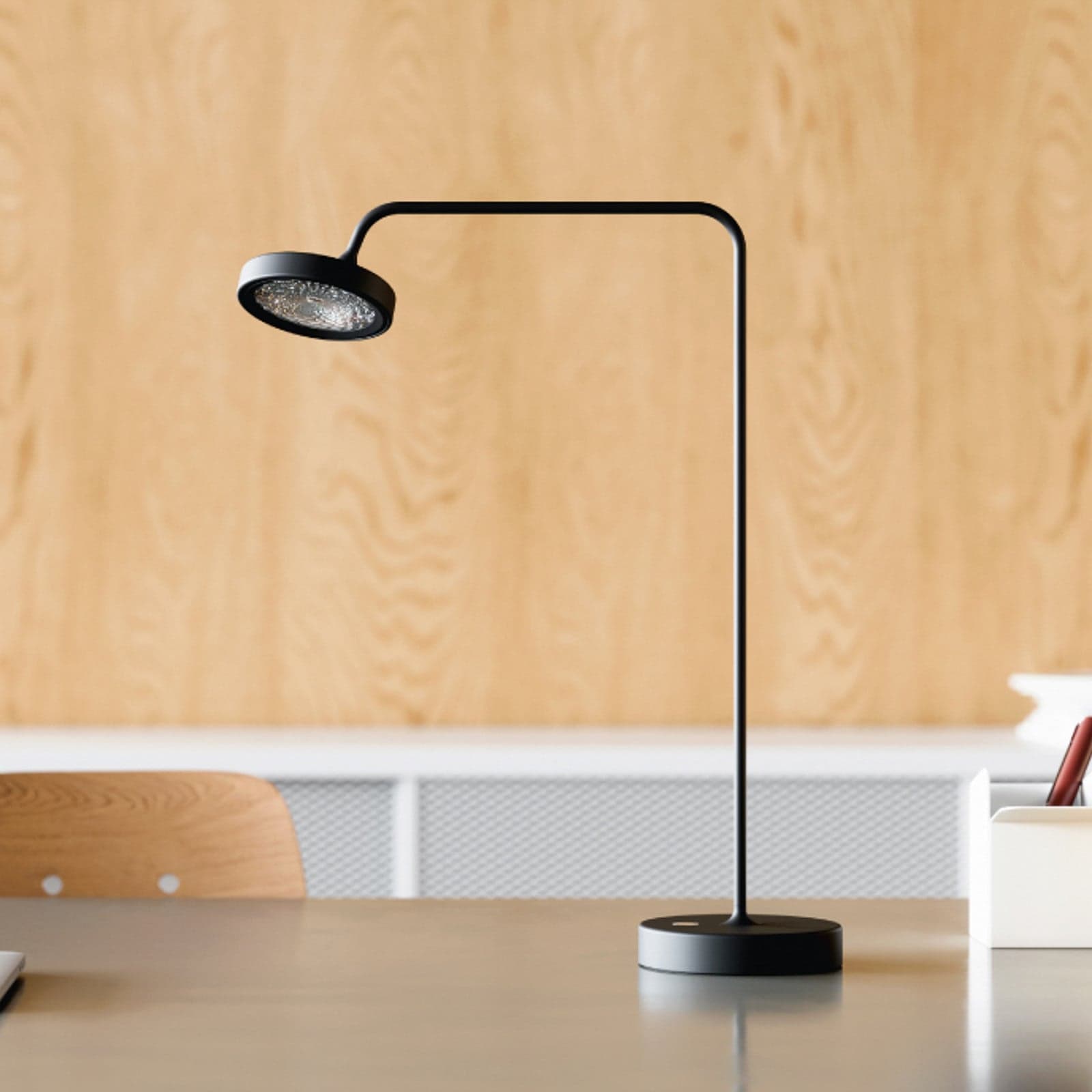 Nivo LED-bordlampe, svart, høyde 49 cm, 50° dimmer – Sigor - Stue - Moderne - Aluminium - Med en lyskilde