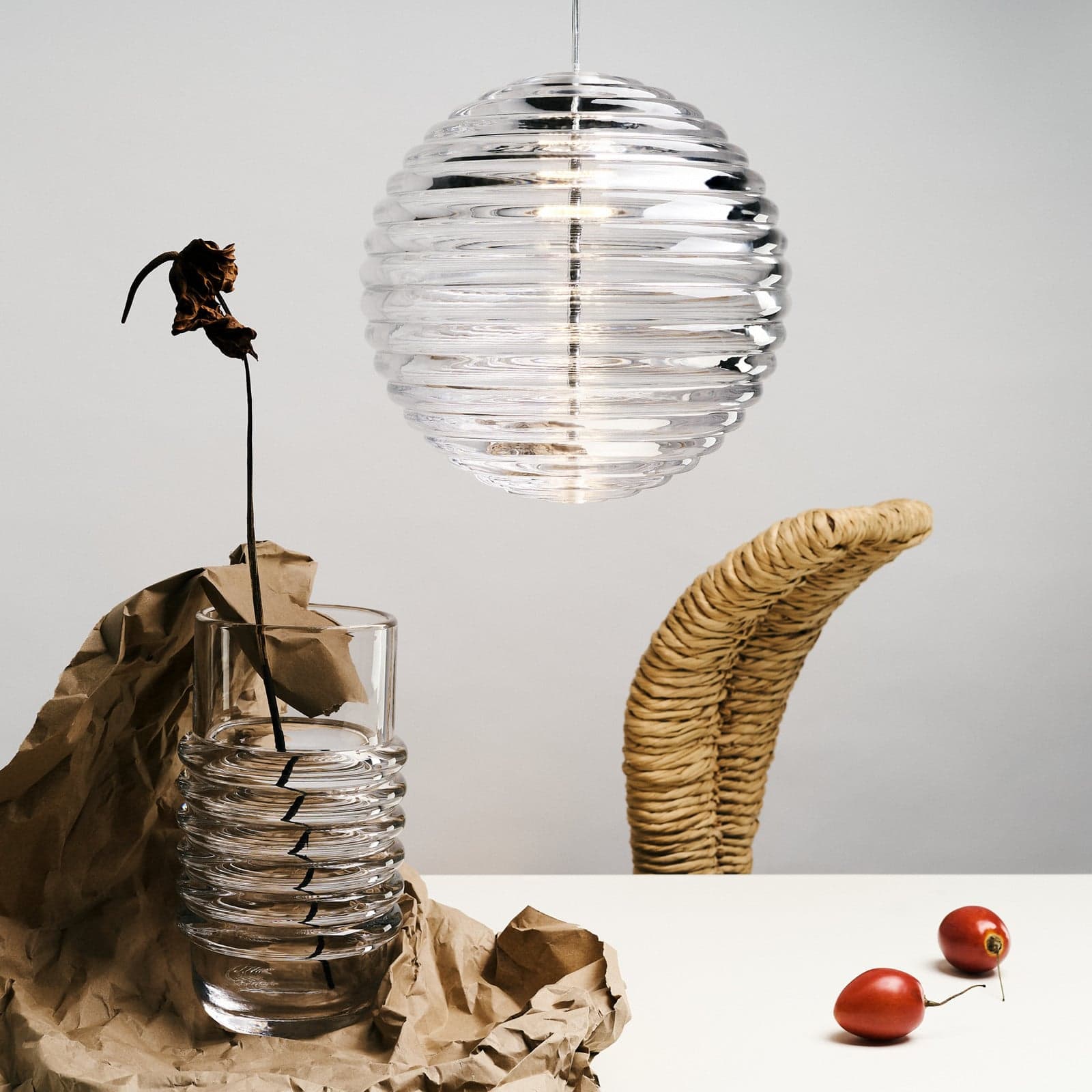 Press pendellampe Sphere 2700K Clear - Tom Dixon Press Sphere - Stue - Design - Glass - Kule