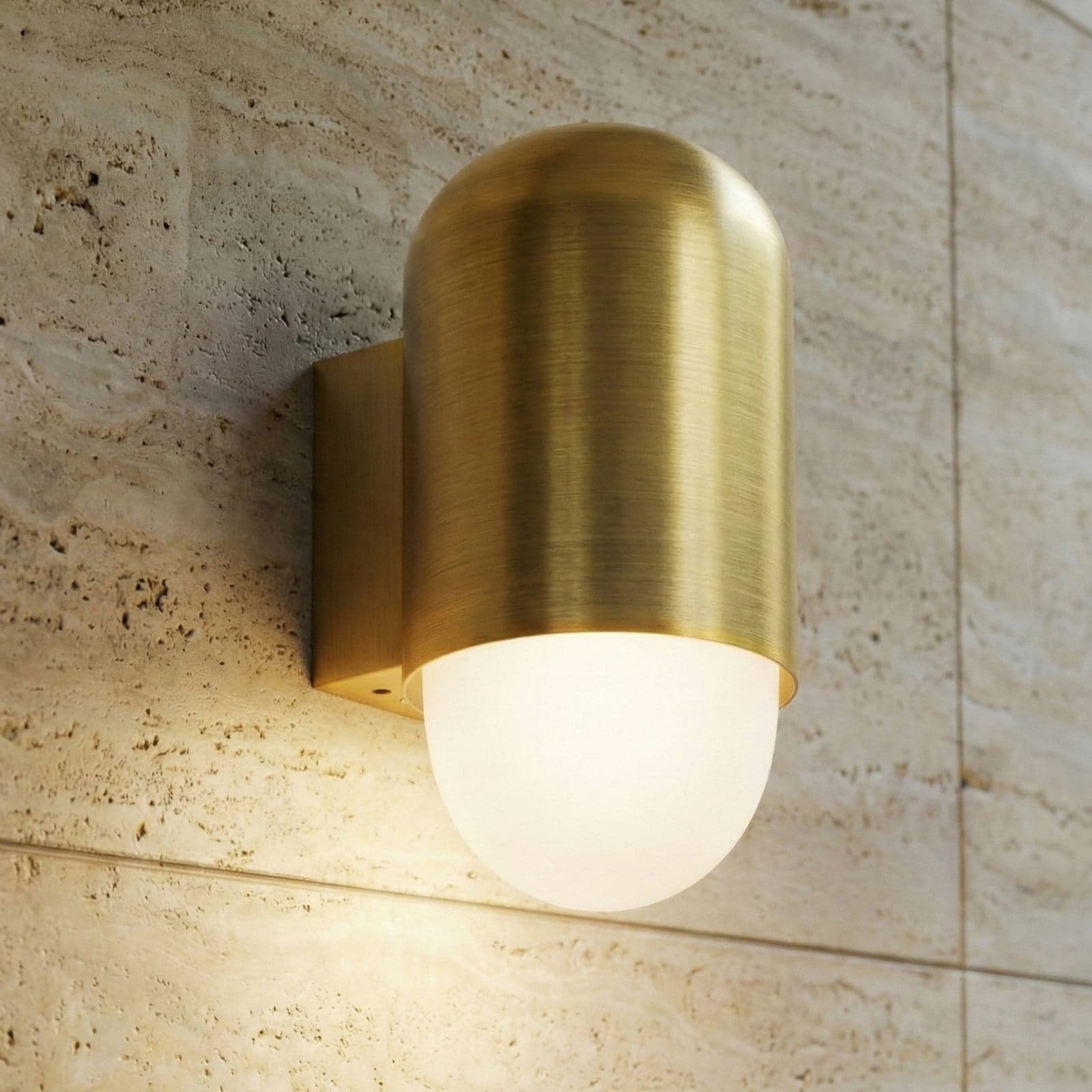 Pilva utendørs vegglampe, IP44, metall, messing, E27 - Lindby - Balkong - Moderne - Aluminium - Med en lyskilde
