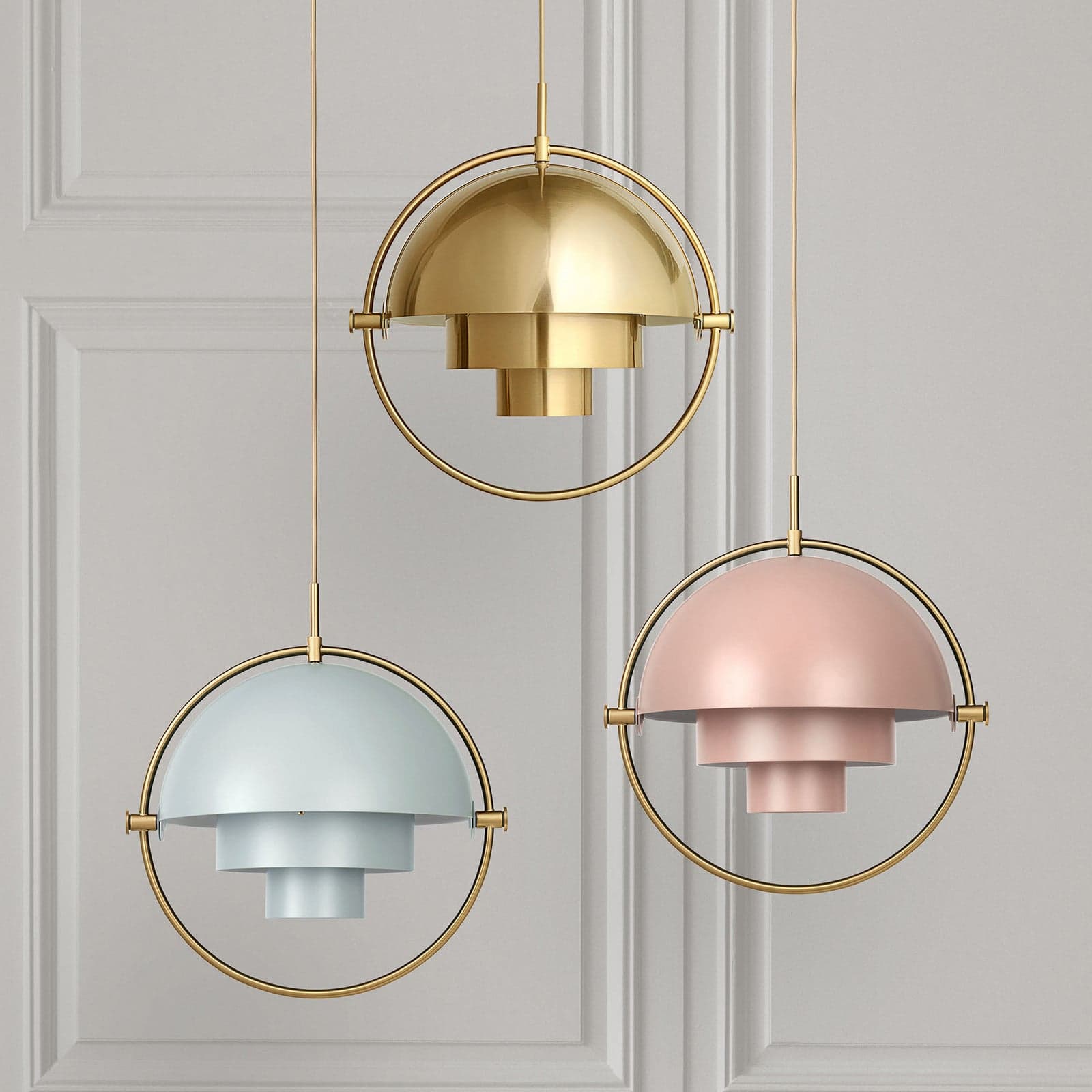 Multi-Lite Pendel Ø36 Messing/Rose Dust - GUBI - Stue - Design - Metall - Med en lyskilde