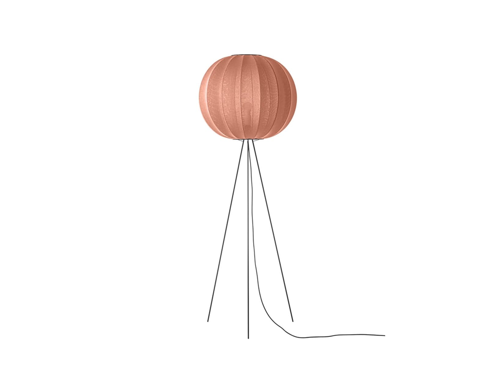 Knit-Wit 60 Round Gulvlampe Høy Coral - Made By Hand - Stue - Aluminium