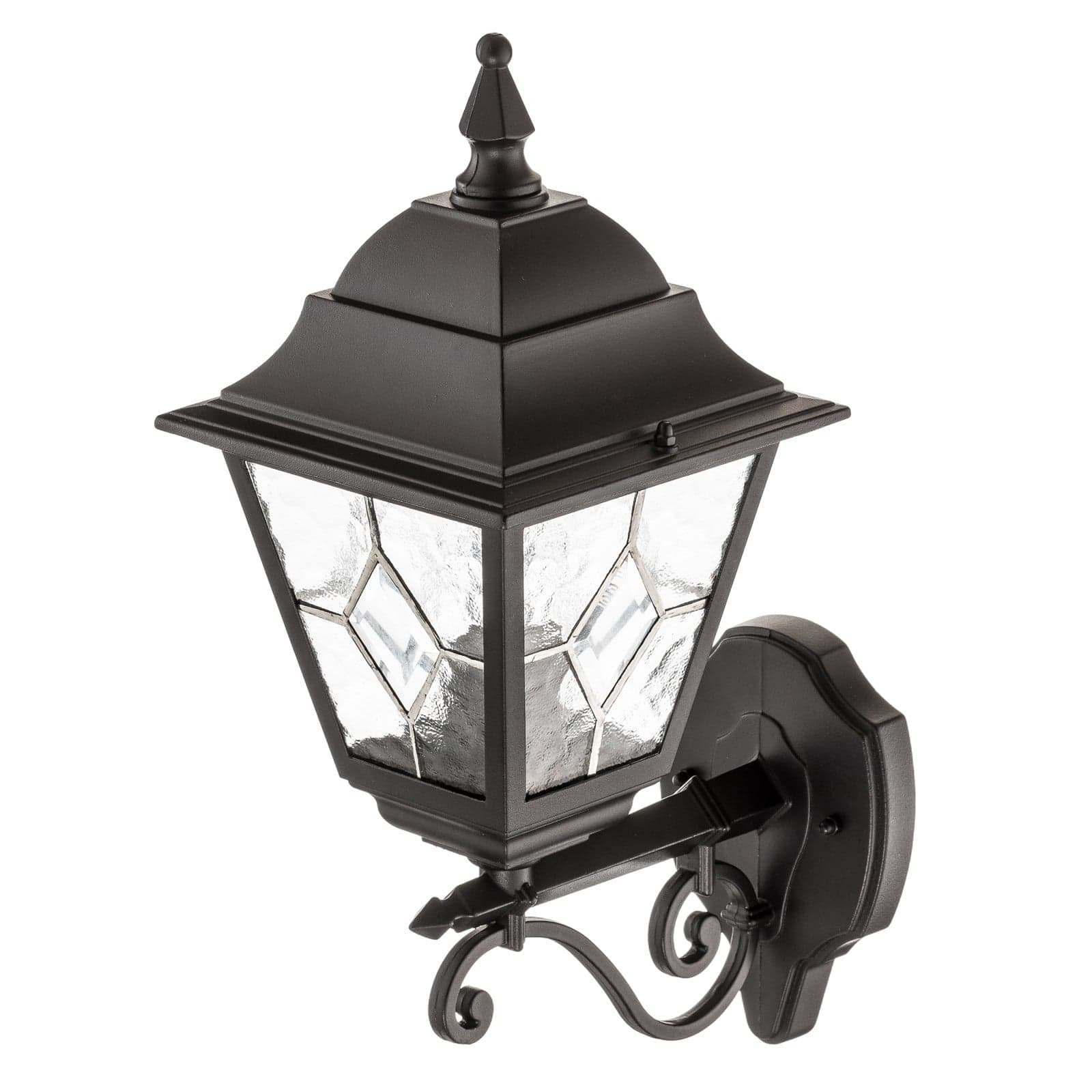 Norfolk NR1 utendørs vegglampe, svart/klar, IP43 – Elstead - Antikk - Glass - Med en lyskilde