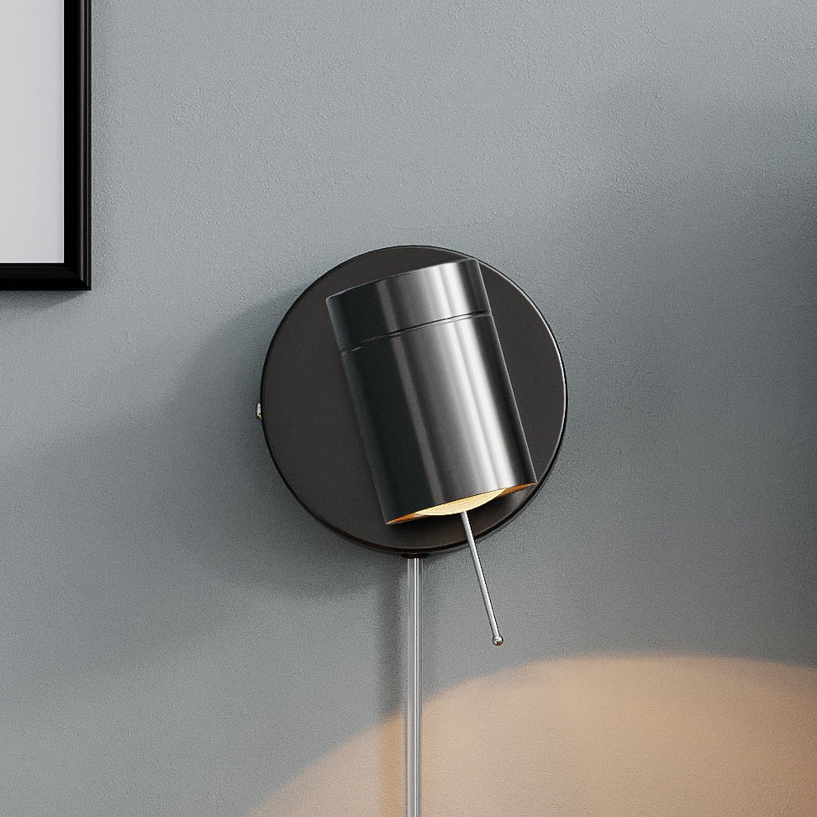 Correct vegglampe, svart, metall, dimmer, GU10 – By Rydéns - Stue - Moderne - Med en lyskilde