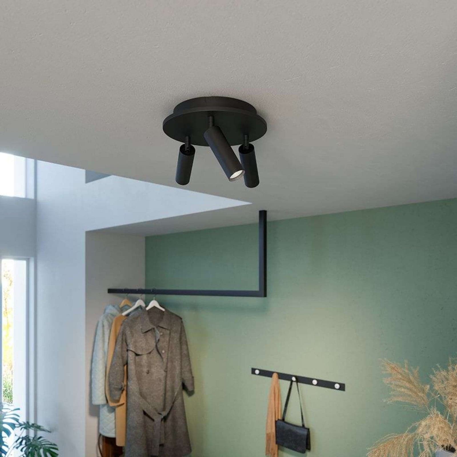Pipeline 3 Taklampe Round Matt Black - Herstal - Stue - Metall