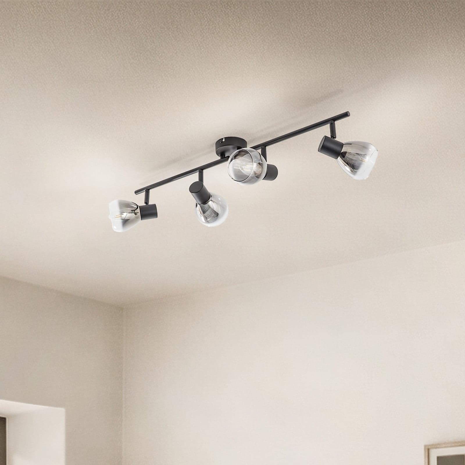 Pendura 4 Taklampe Svart - Lindby - Spisestue - Moderne - Glass - Med flere lyskilder