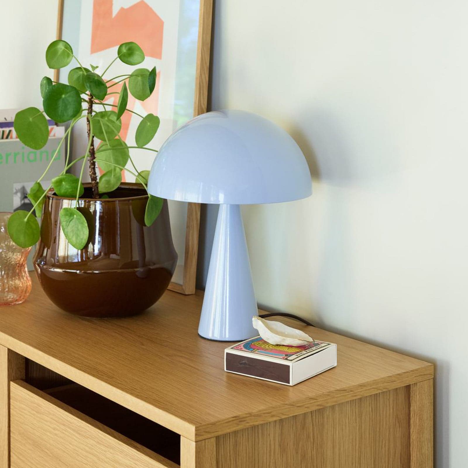 Mush Mini bordlampe, isblå, metall, høyde 25 cm - HÜBSCH - Stue - Moderne - Med en lyskilde
