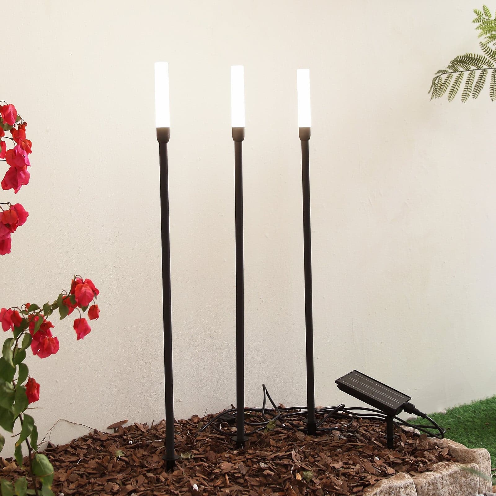 Balian solcellelampe med jordspyd, 3 stk. Svart – Lindby - Moderne - Aluminium - Med en lyskilde